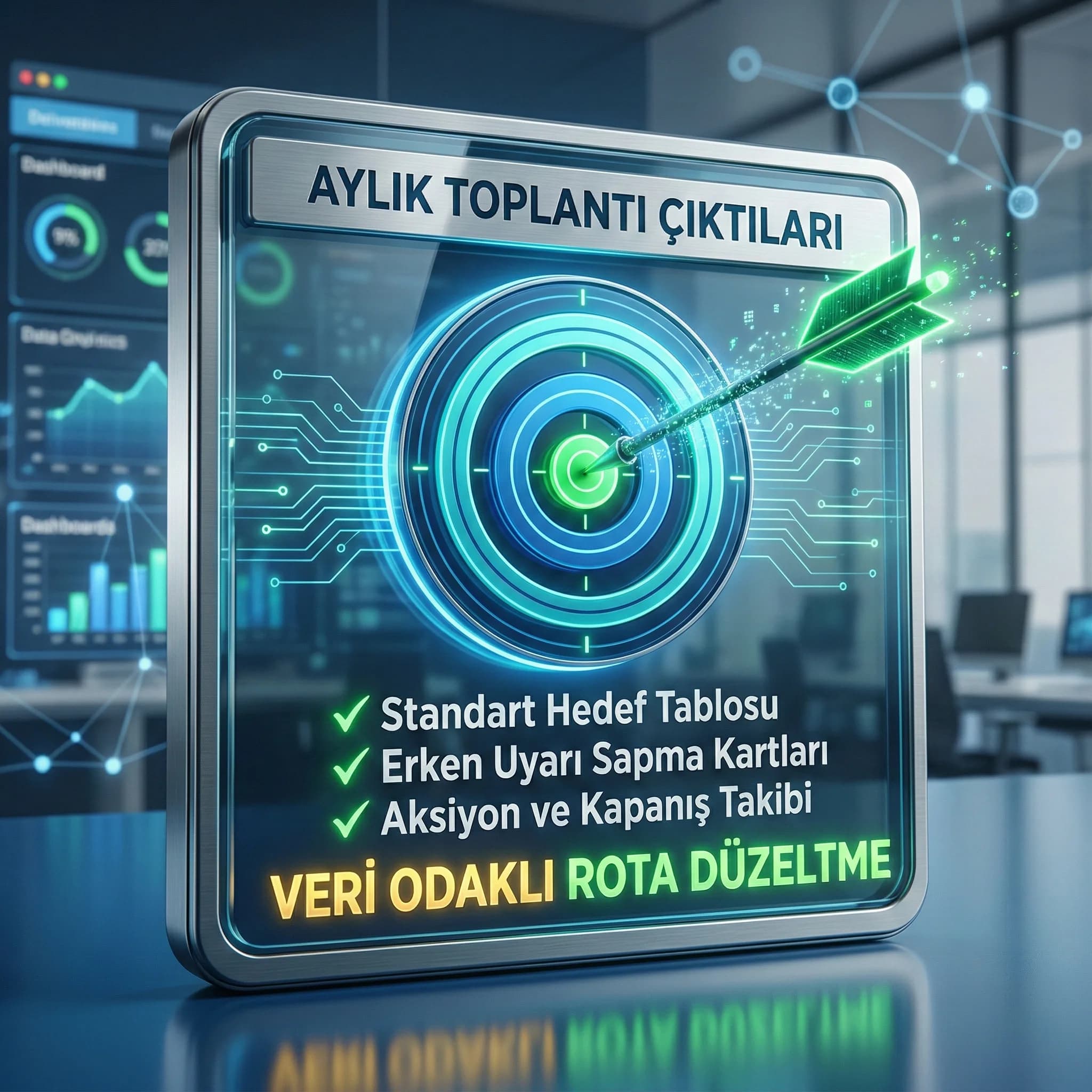 Bütçe toplantıları için dashboard deliverables ve aksiyon çıktıları proof kart
