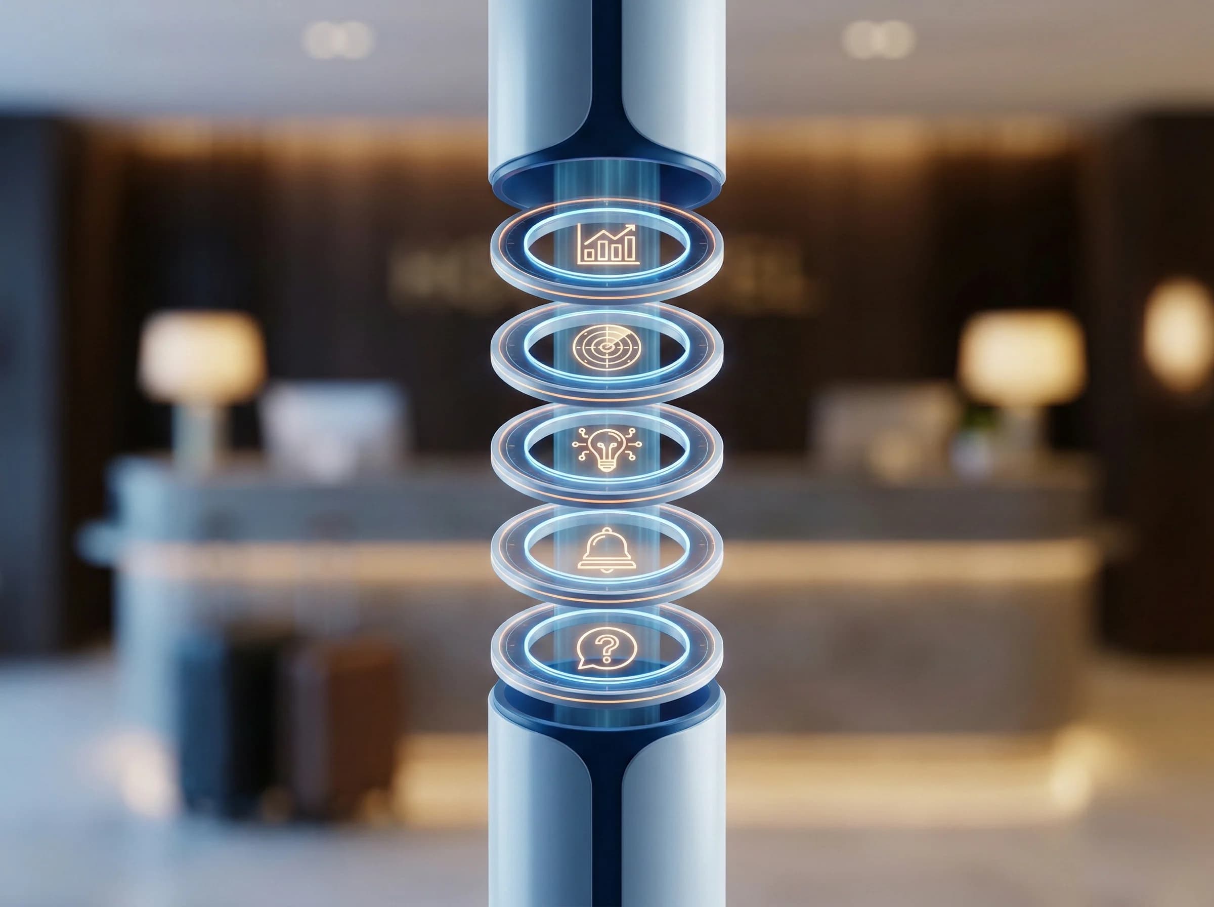 AI trend listesi bölümünü ayıran sade otel raporlama divider görseli