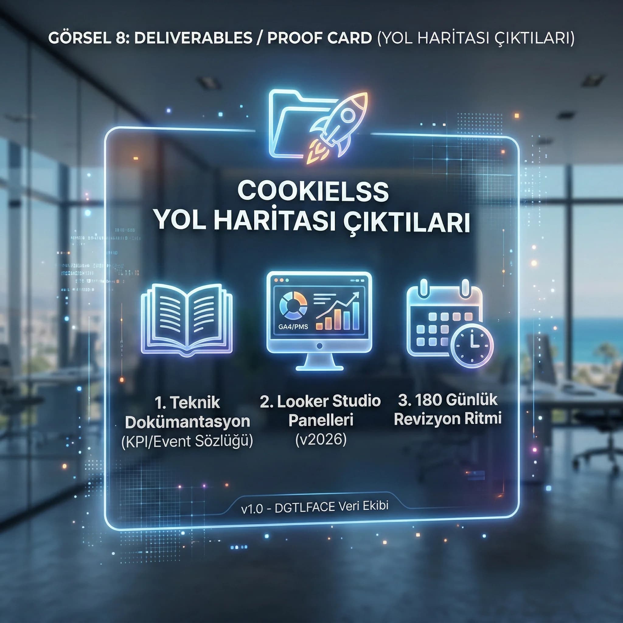 Cookieless ölçümleme yol haritası ve dashboard deliverables kartı