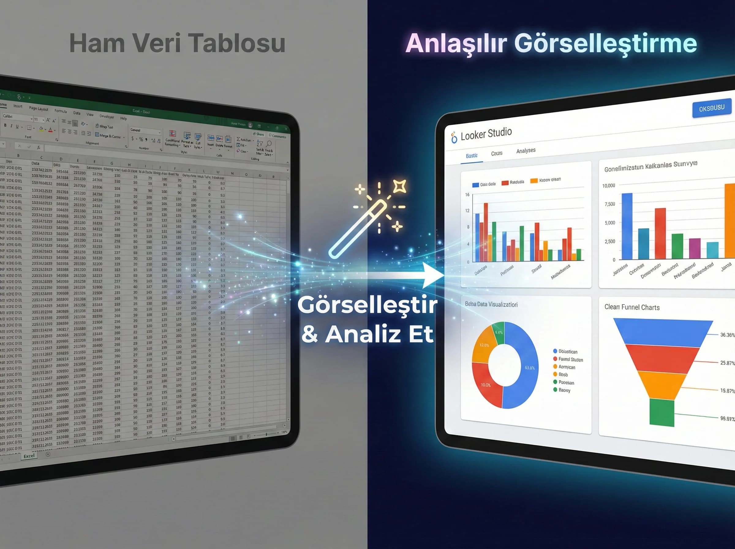 Funnel iyileştirme adımlarını özetleyen otel dönüşüm checklist kartı