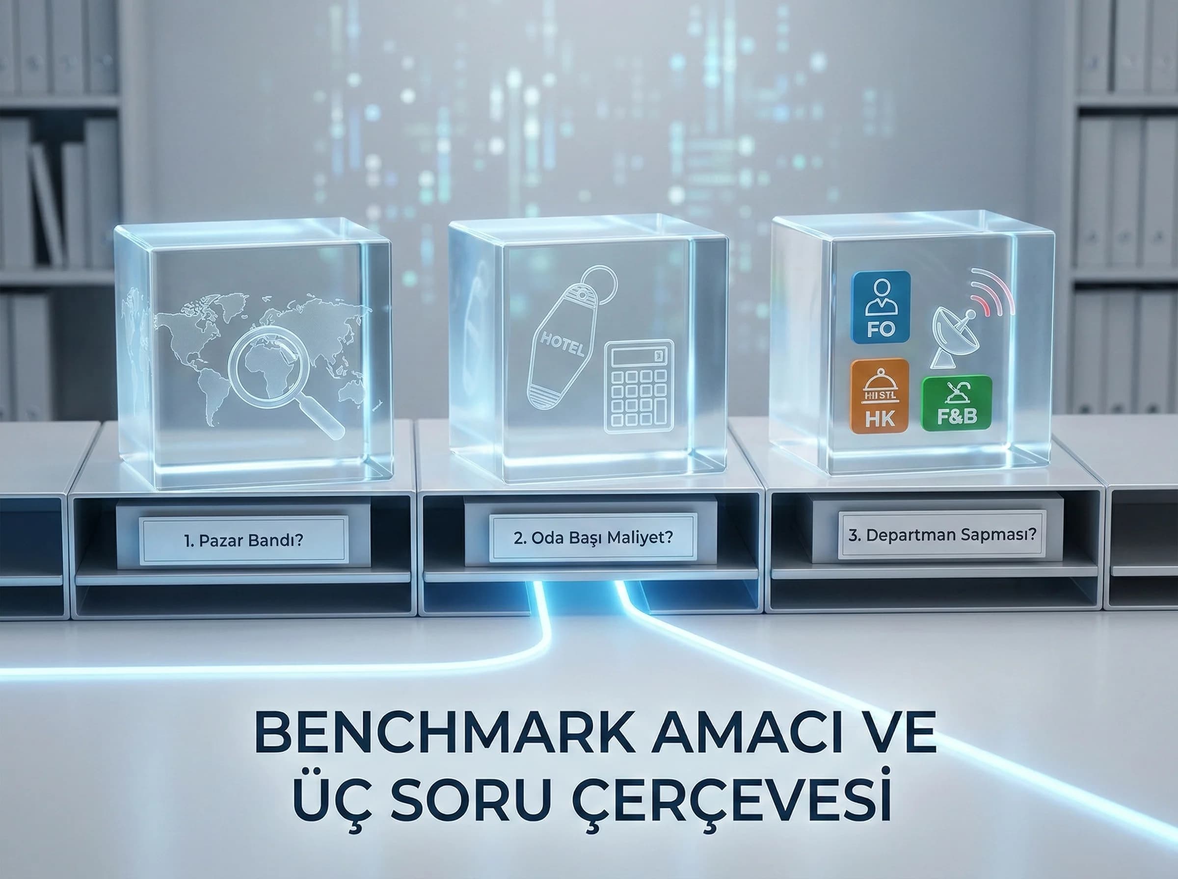 Personel maliyeti benchmark amacı ve KPI katmanlarını ayıran bölüm görseli