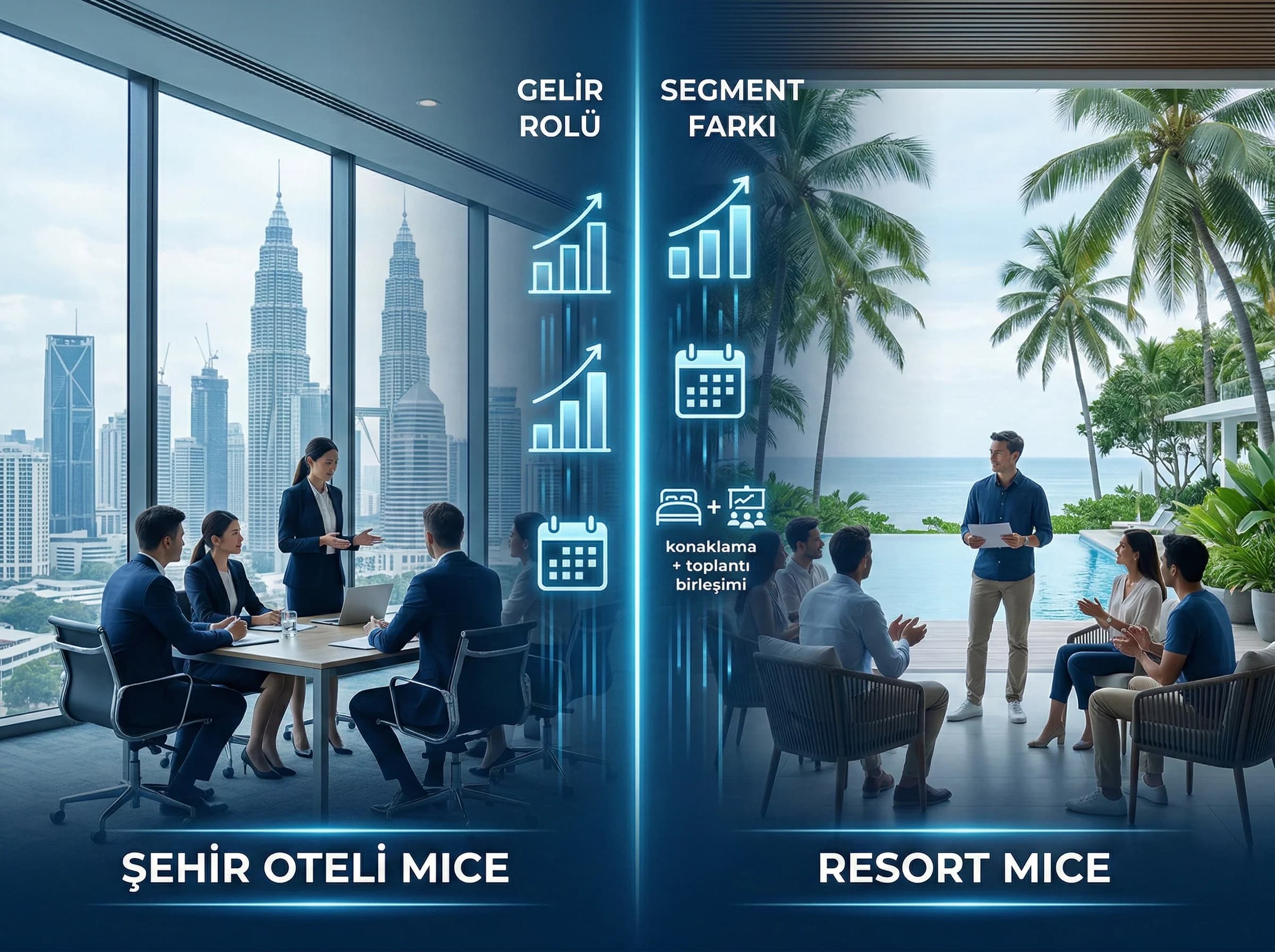 MICE segmentinin gelir rolünü ve KPI setini ayıran bölüm görseli