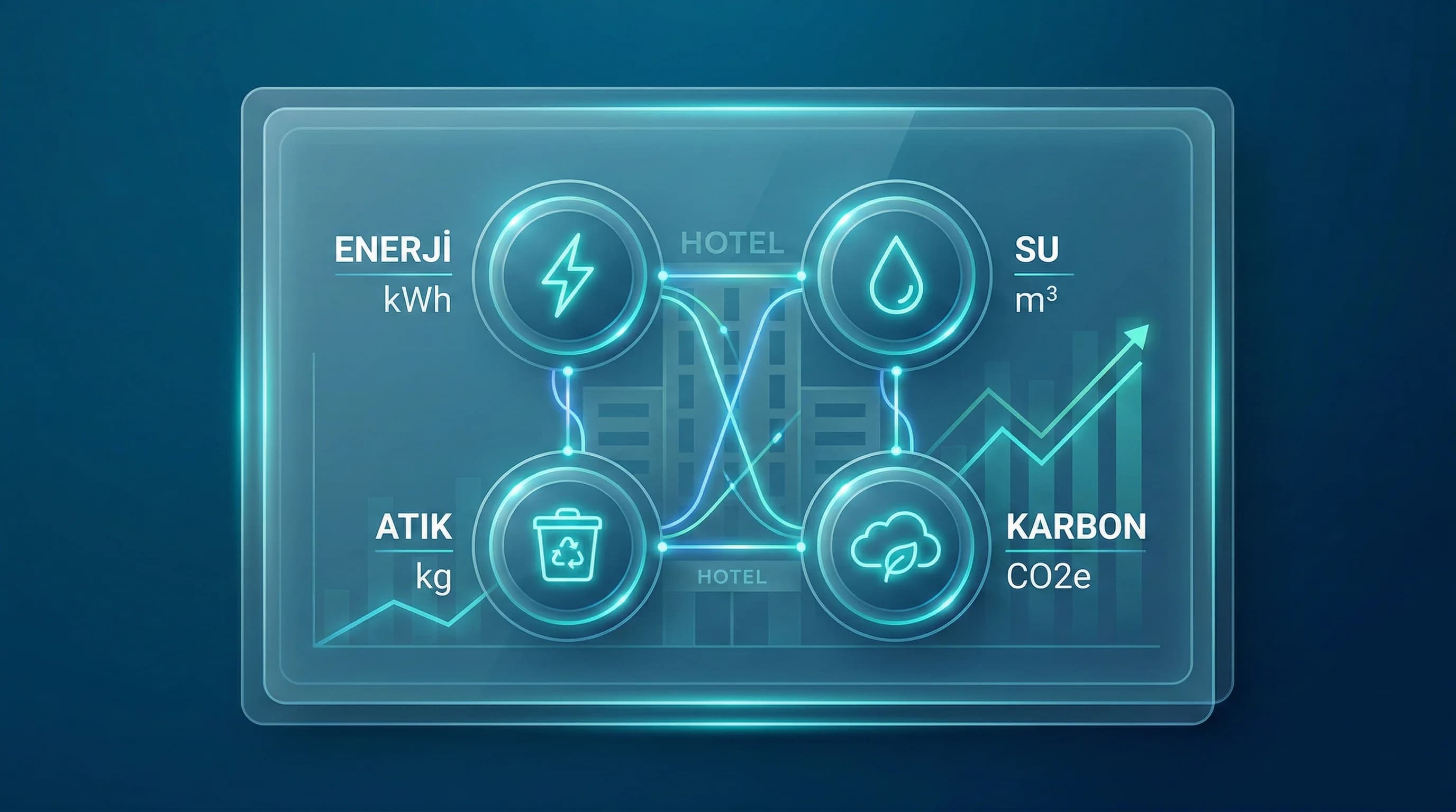 Otel ve rakip set KPI’larını tek ekranda özetleyen benchmark görseli