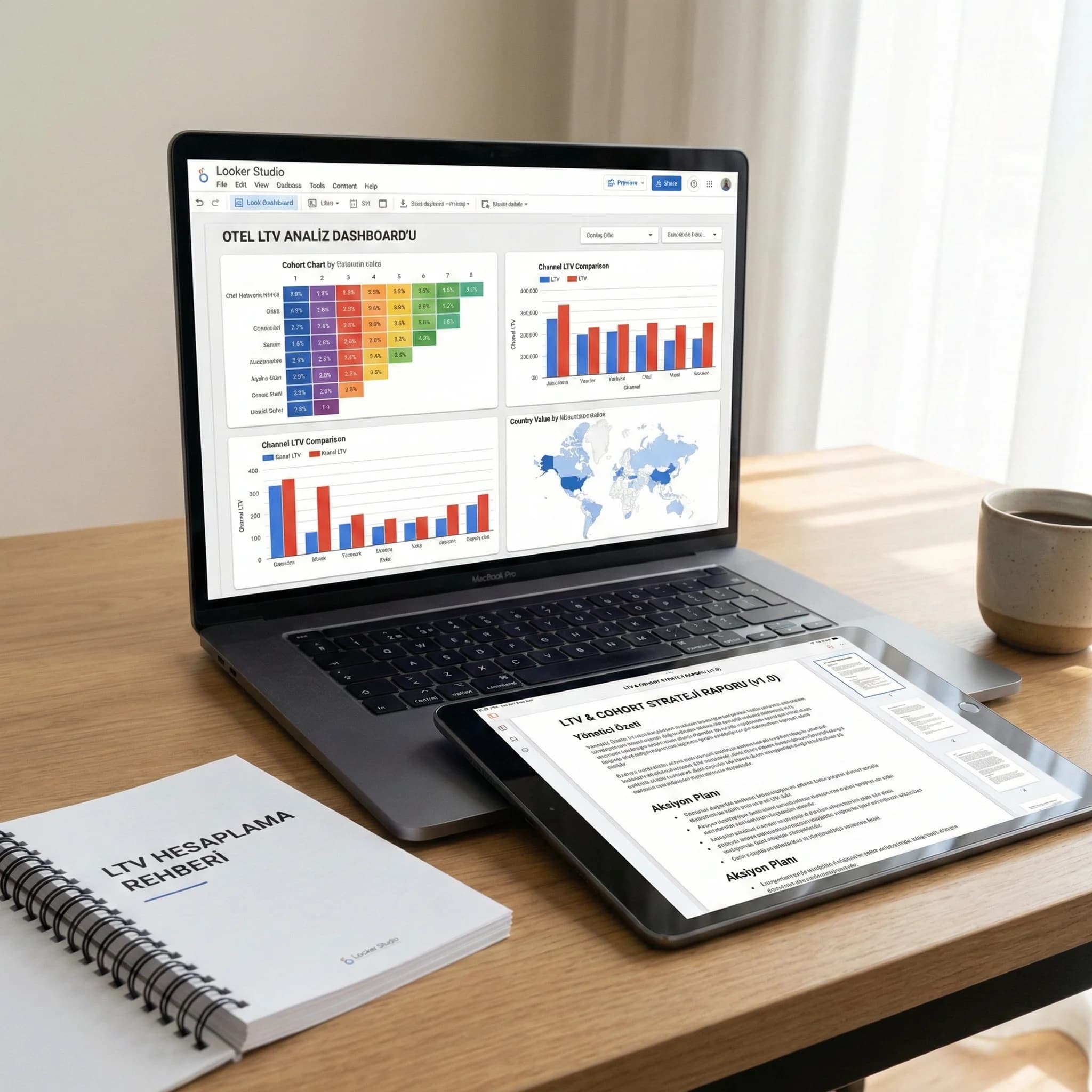 LTV dashboard ve cohort rapor teslimlerini gösteren proof kartı