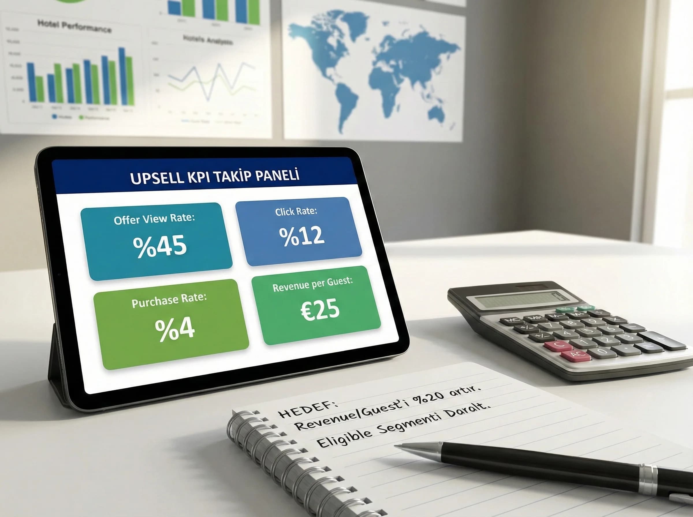 Upsell KPI ve ölçüm bölümüne geçişi ayıran otel görseli