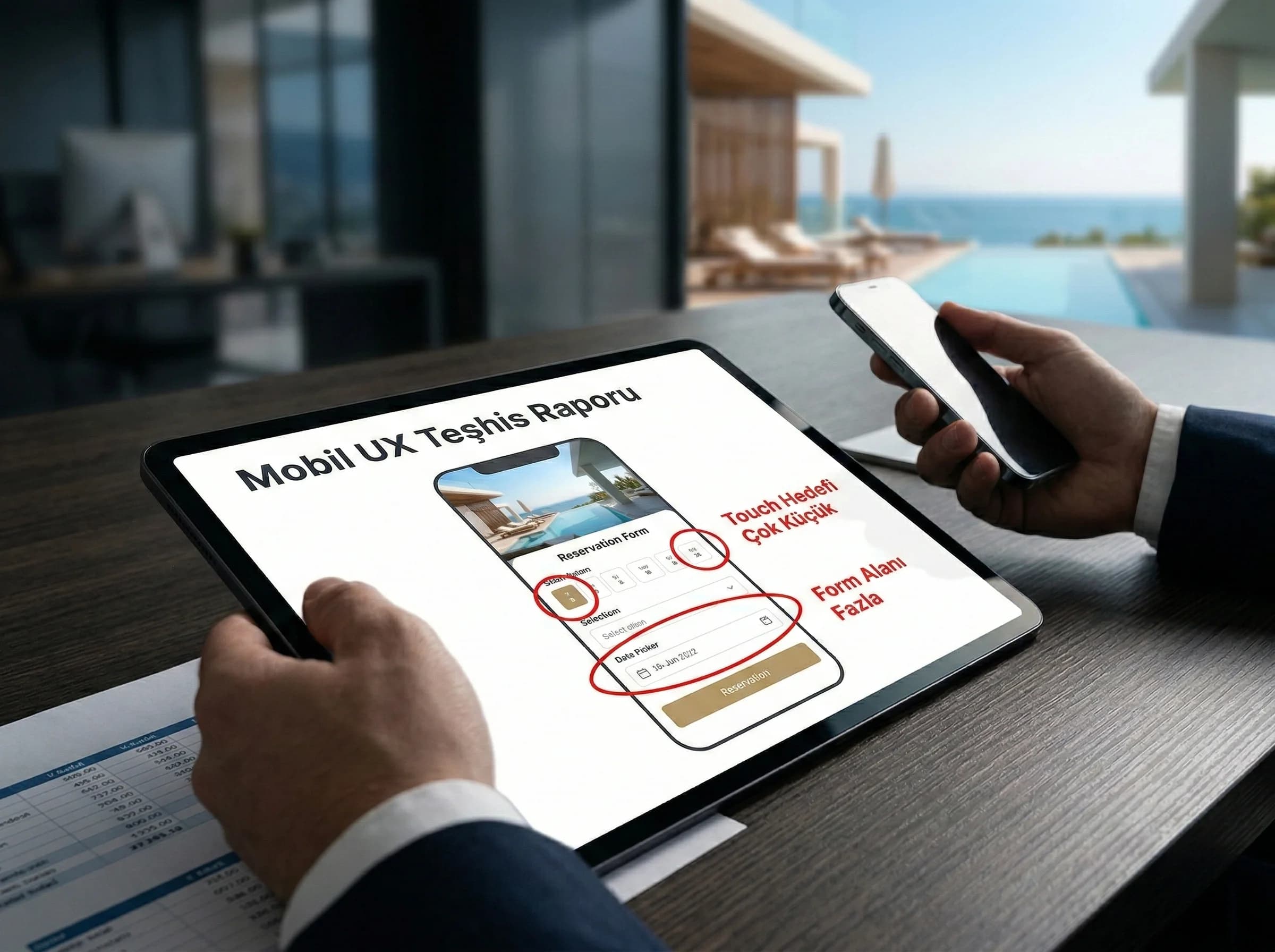 Mobil UX sorunlarını teşhis bölümüne geçişi ayıran görsel