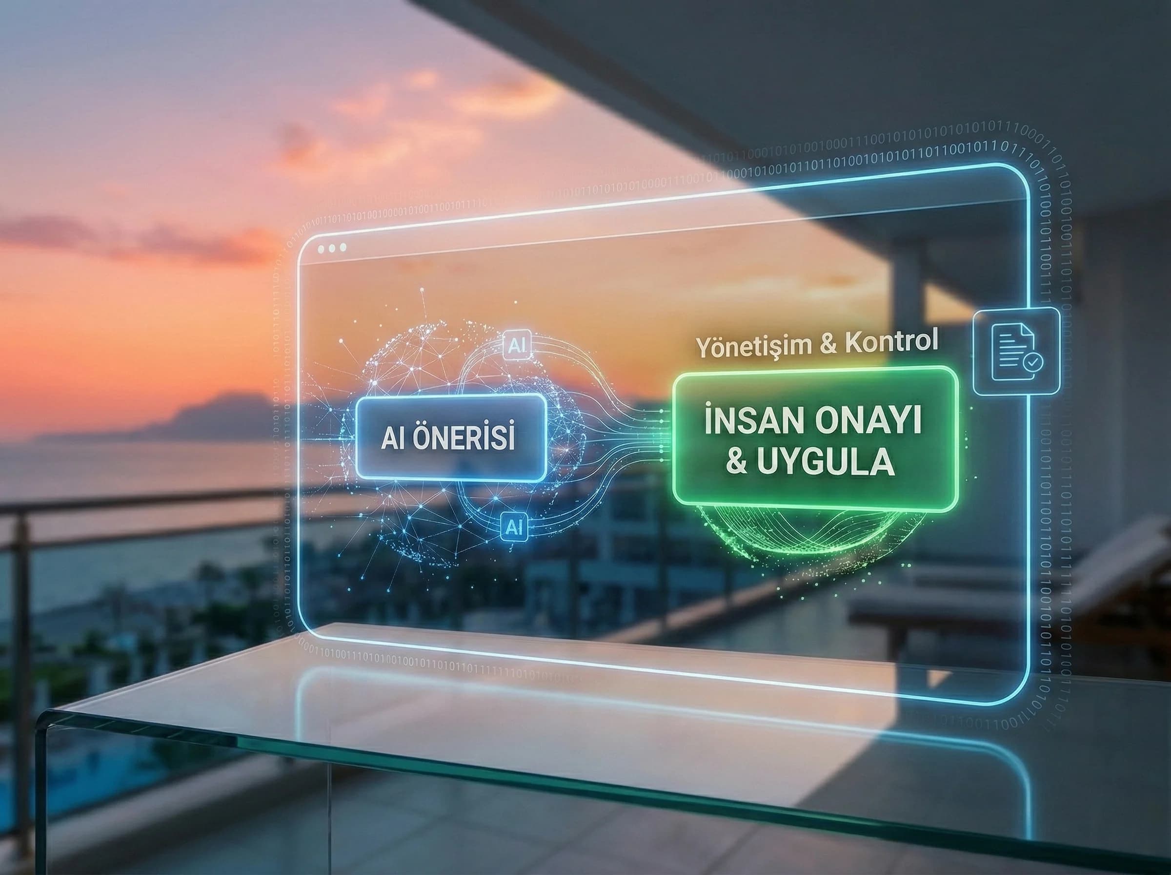 Yönetişim ve insan onayı bölümüne geçişi ayıran sade görsel