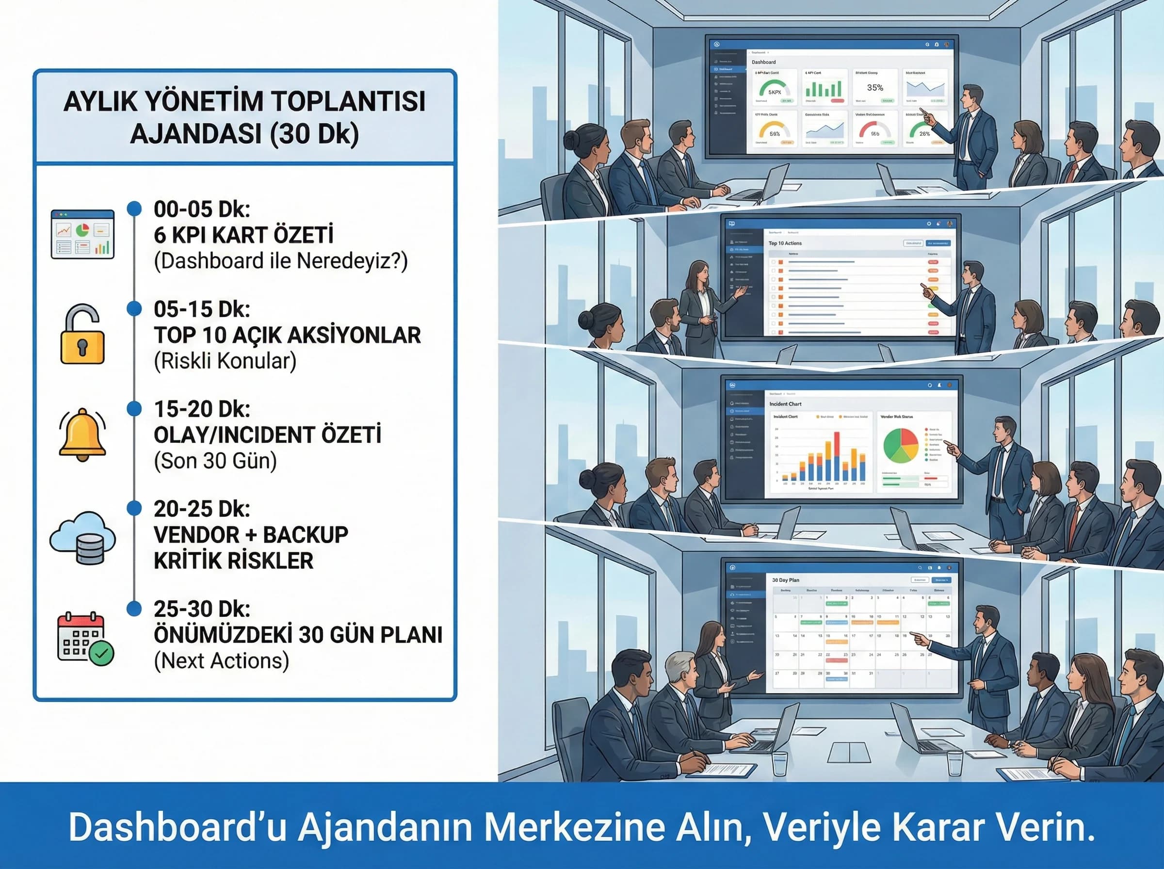 KVKK aylık yönetim ajandası, toplantıda karar aldıran akışı netleştirir