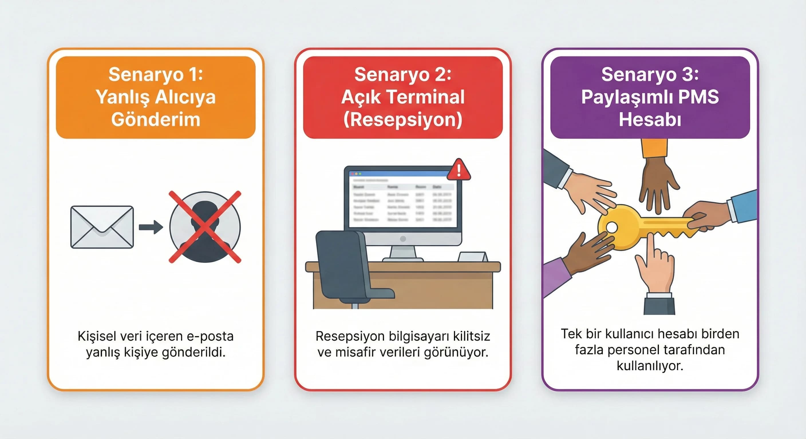 Üç tipik otel risk senaryosu, yönetim ve teknik ekip için ortak dil