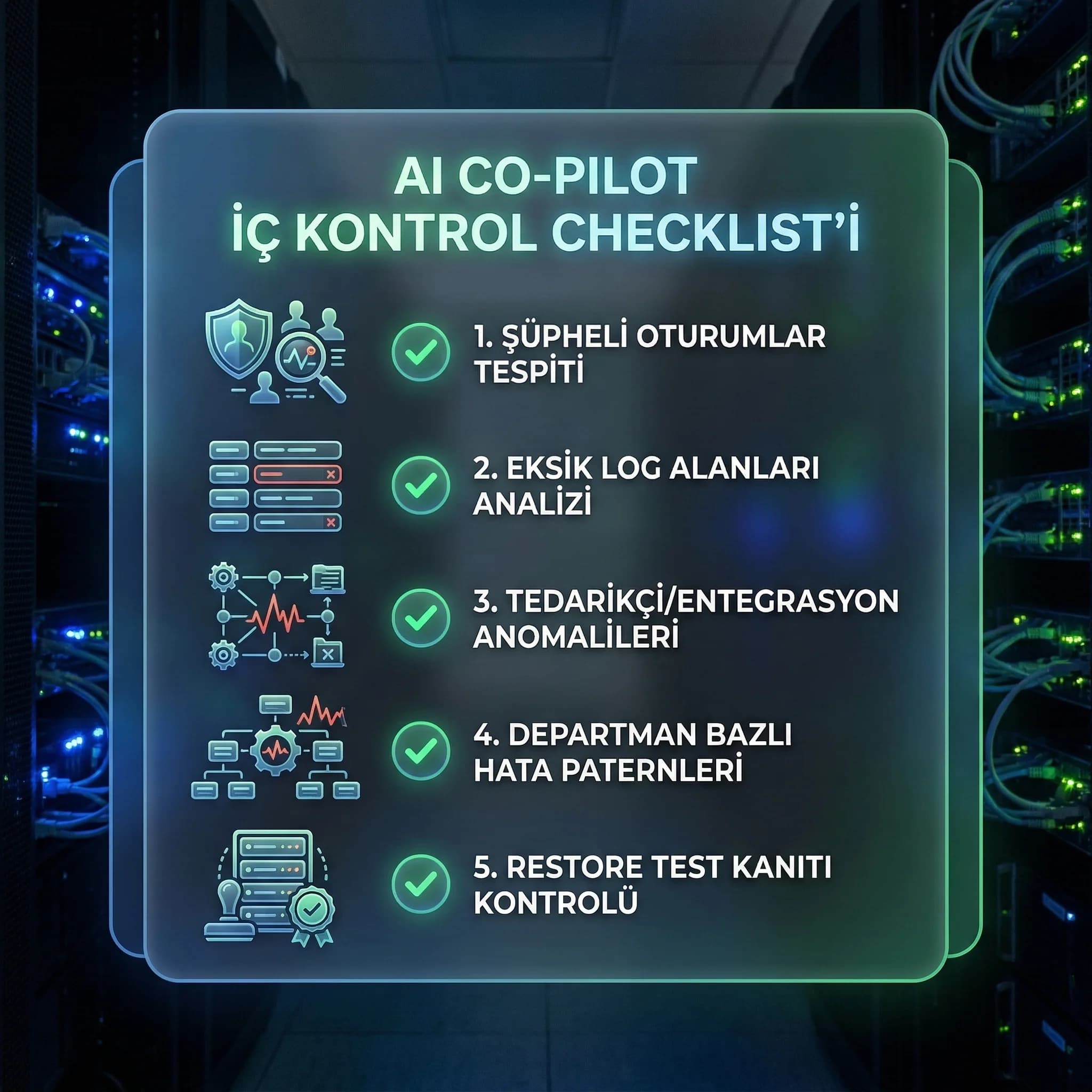 Co-pilot ile cevaplanacak 5 soru checklist’i, denetim öncesi iç kontrol sağlar