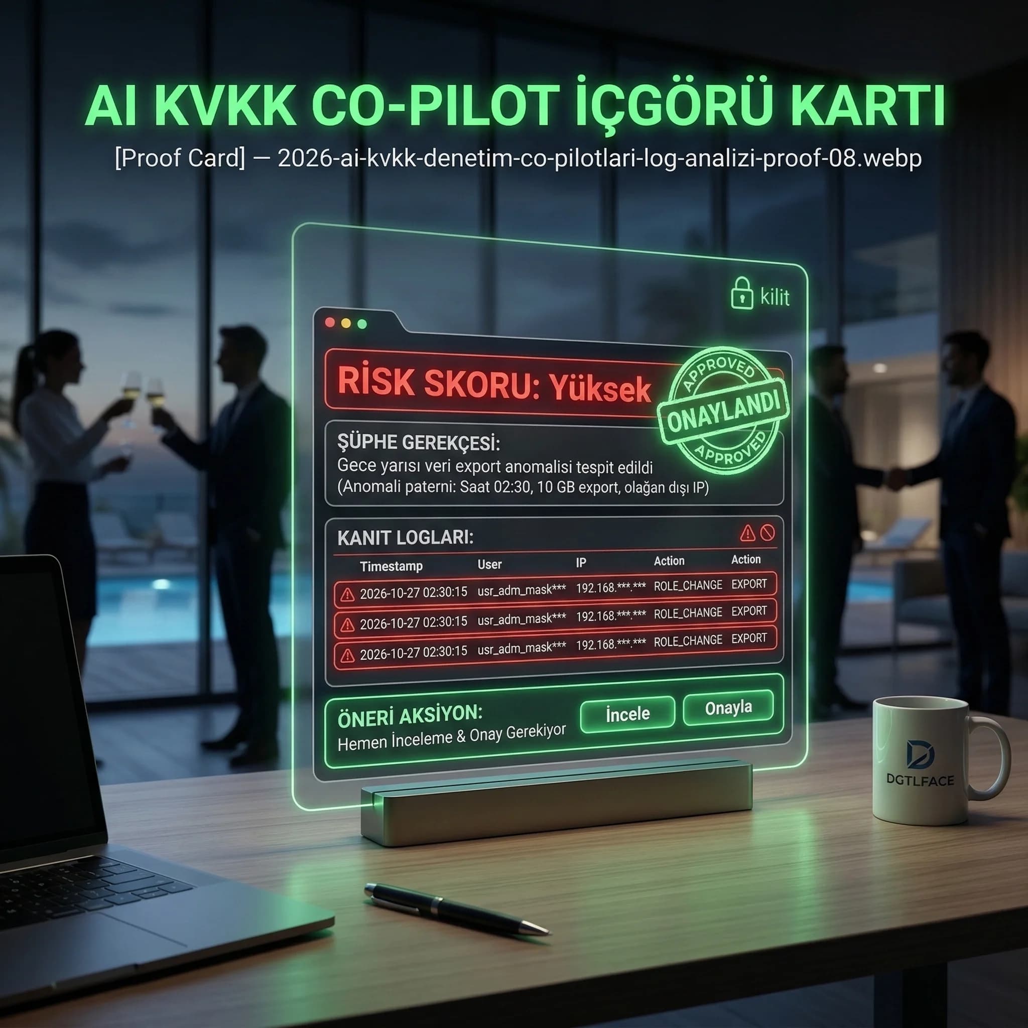 AI KVKK co-pilot içgörü kartı, risk açıklaması ve öneri aksiyonu tek ekranda sunar