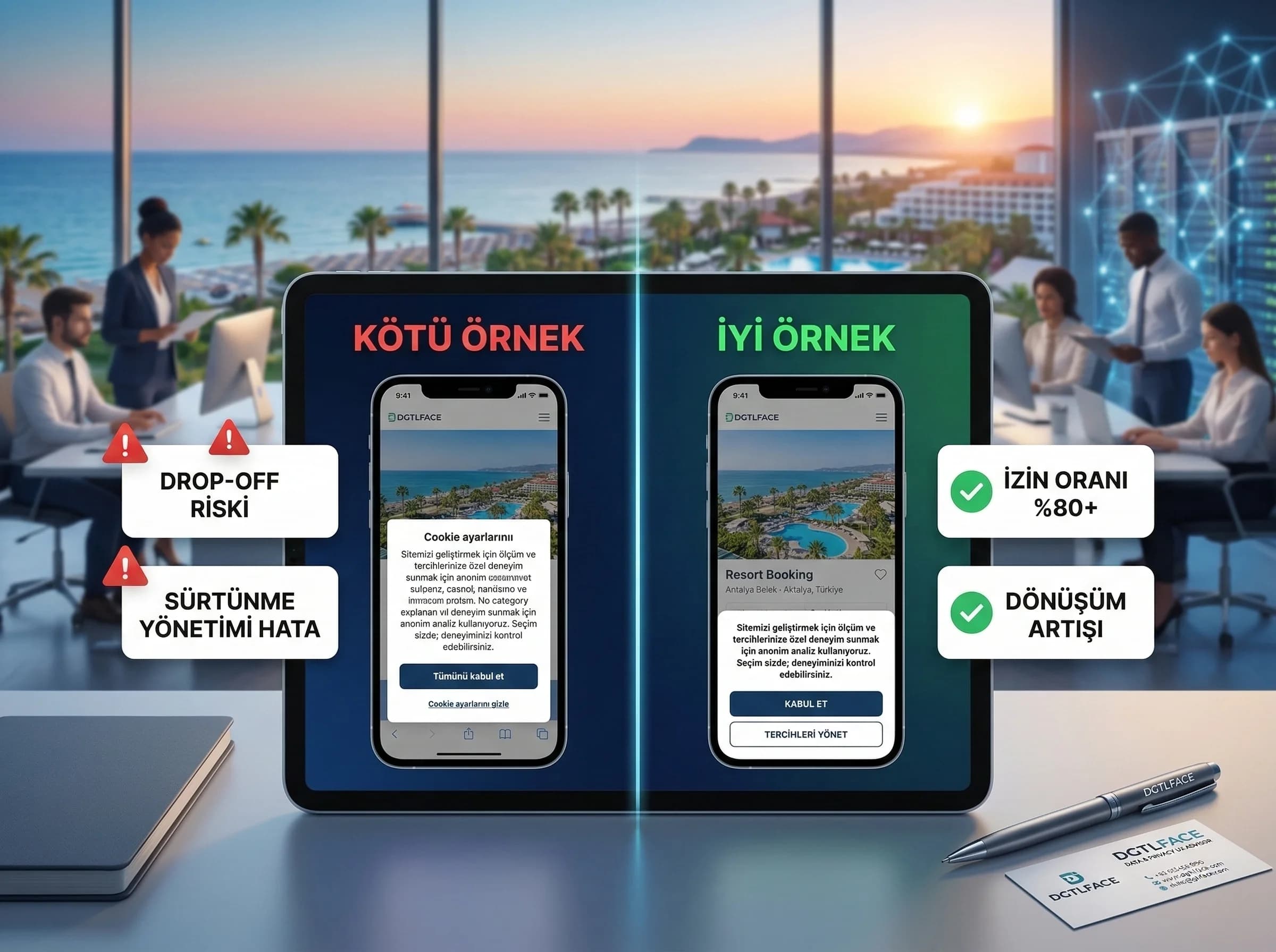 İyi ve kötü banner örnekleri, mobilde izin deneyimi hatalarını görünür kılar