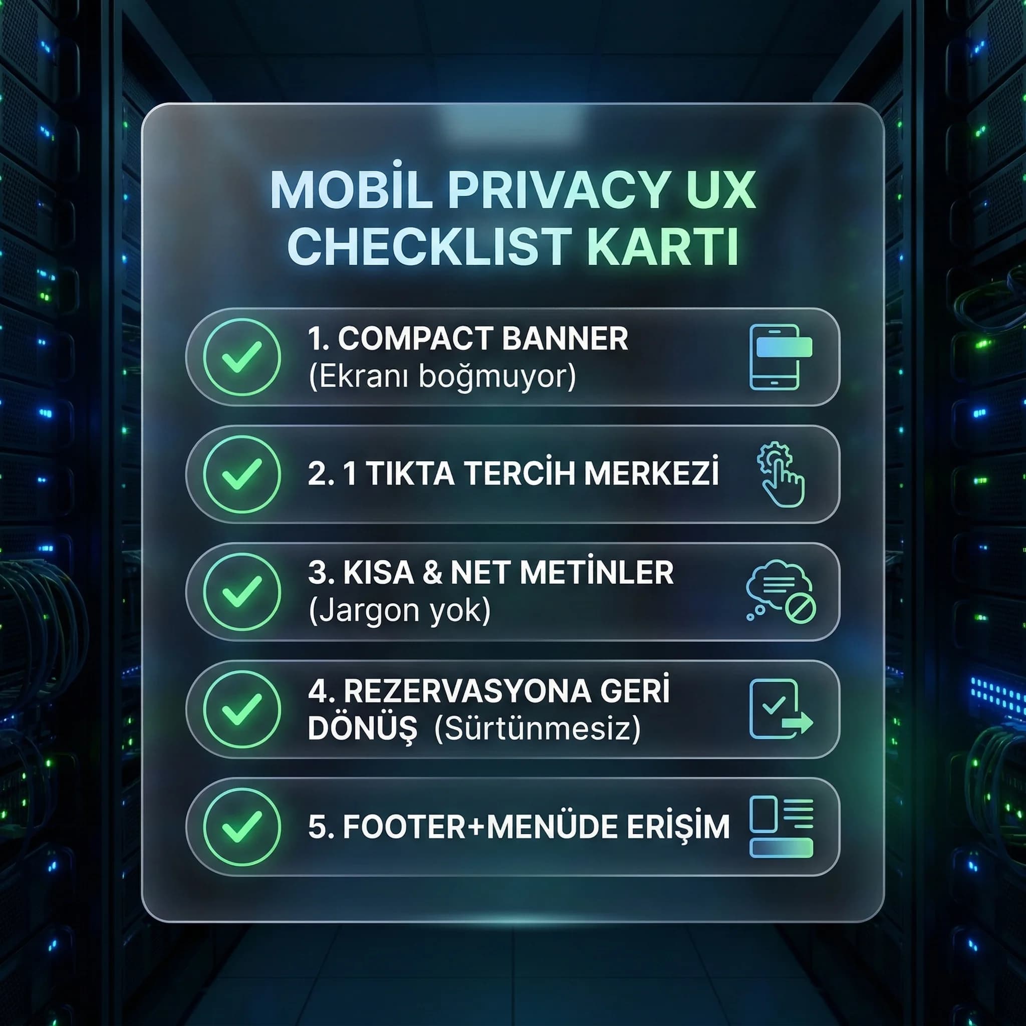 Mobil privacy UX checklist’i, izin deneyimini dönüşüm dostu hale getirir