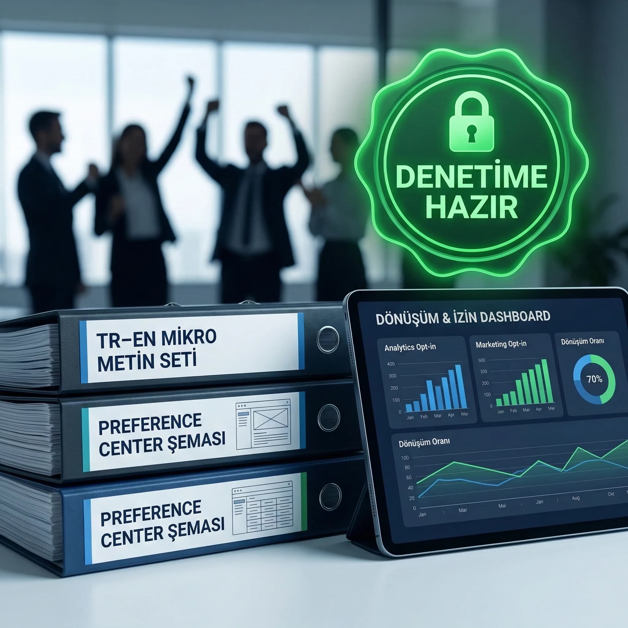 Preference center şeması ve KPI checklist’i, denetimde ve optimizasyonda kanıt üretir