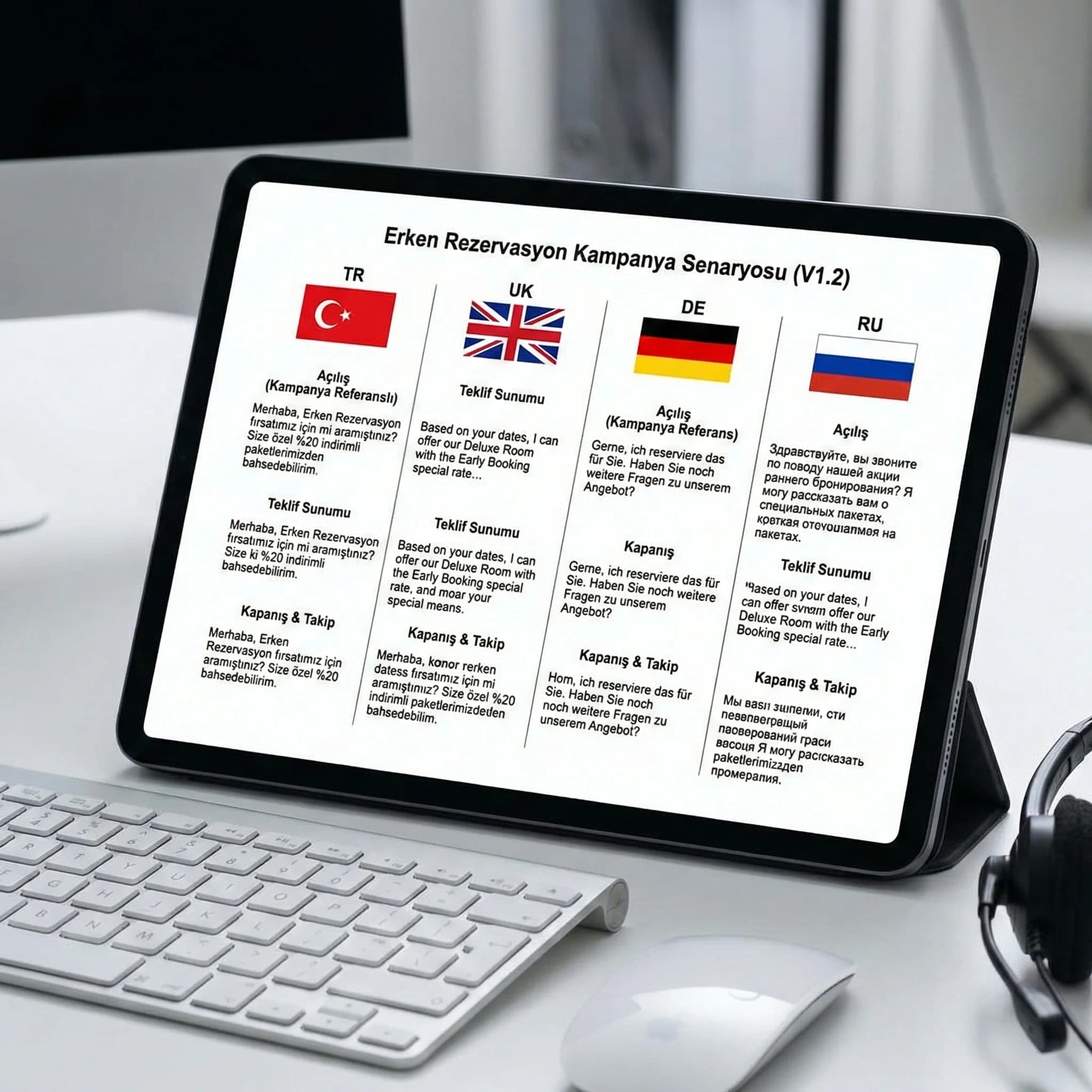 CTA eşleştirme ve tag kontrol listesi, otel kampanya entegrasyonu için