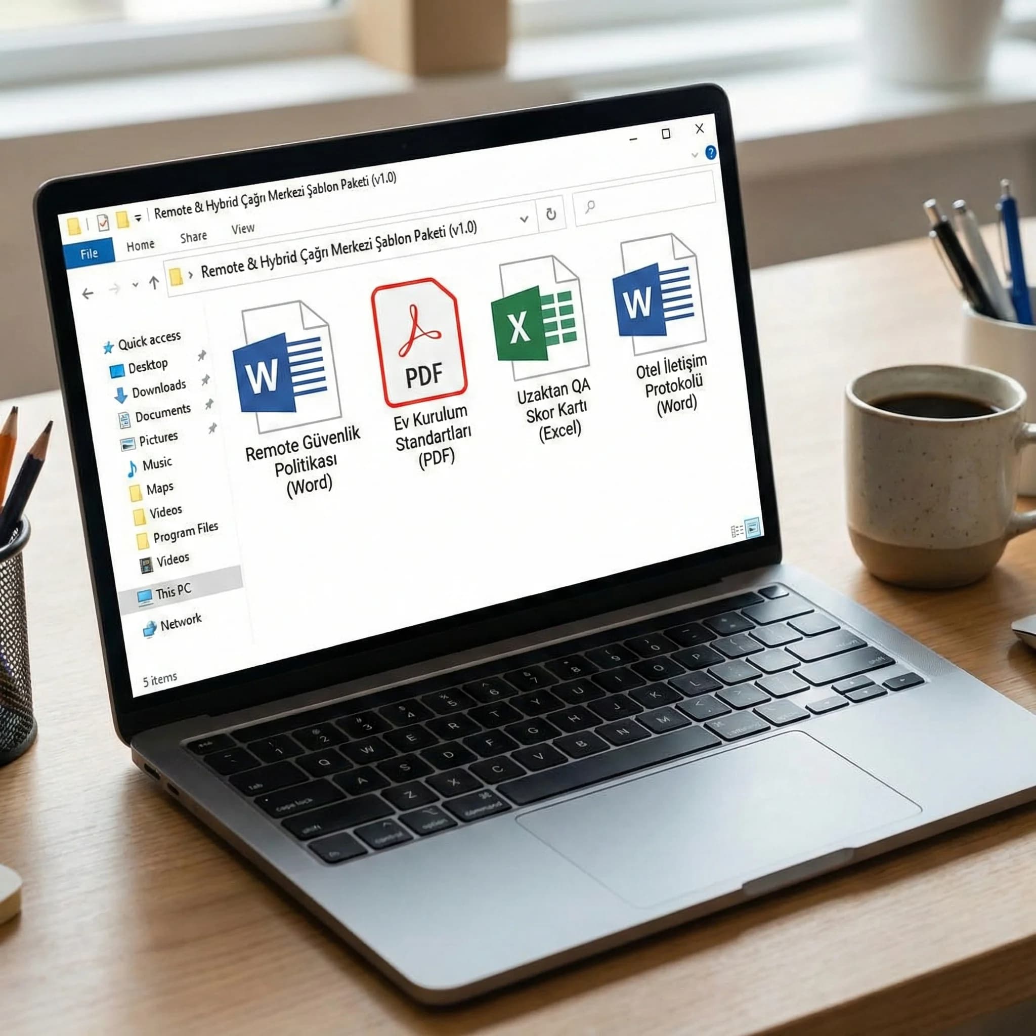 Remote kurulum çıktıları ve politika dokümanları, otel çağrı merkezi için kanıt kartı
