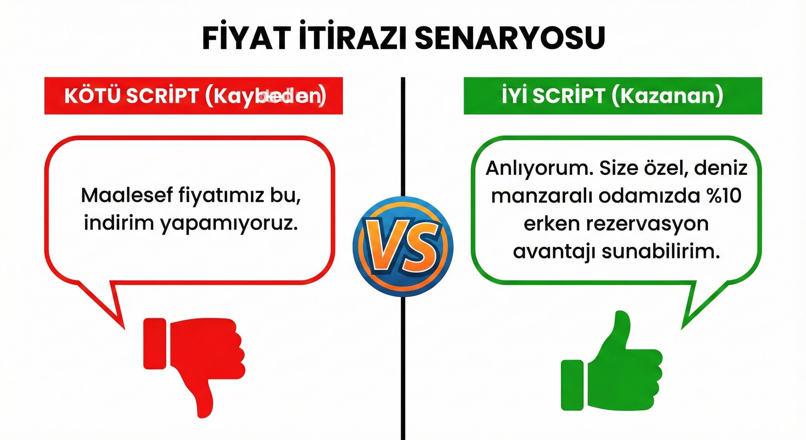 İtiraz karşılama (fiyat itirazı) — kısa şablon