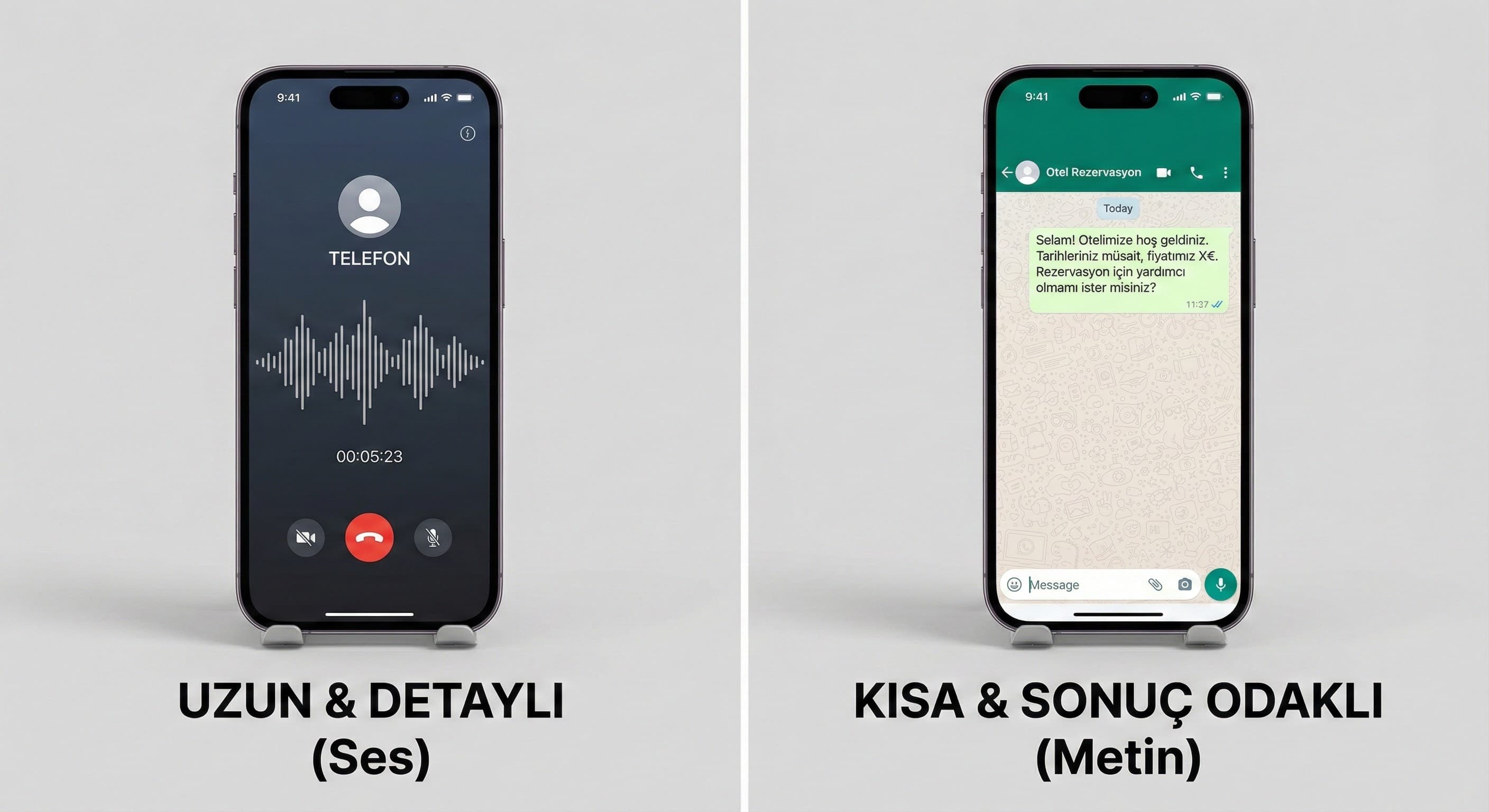 OTA, WhatsApp ve DM’den gelen talepler için kısa script’ler