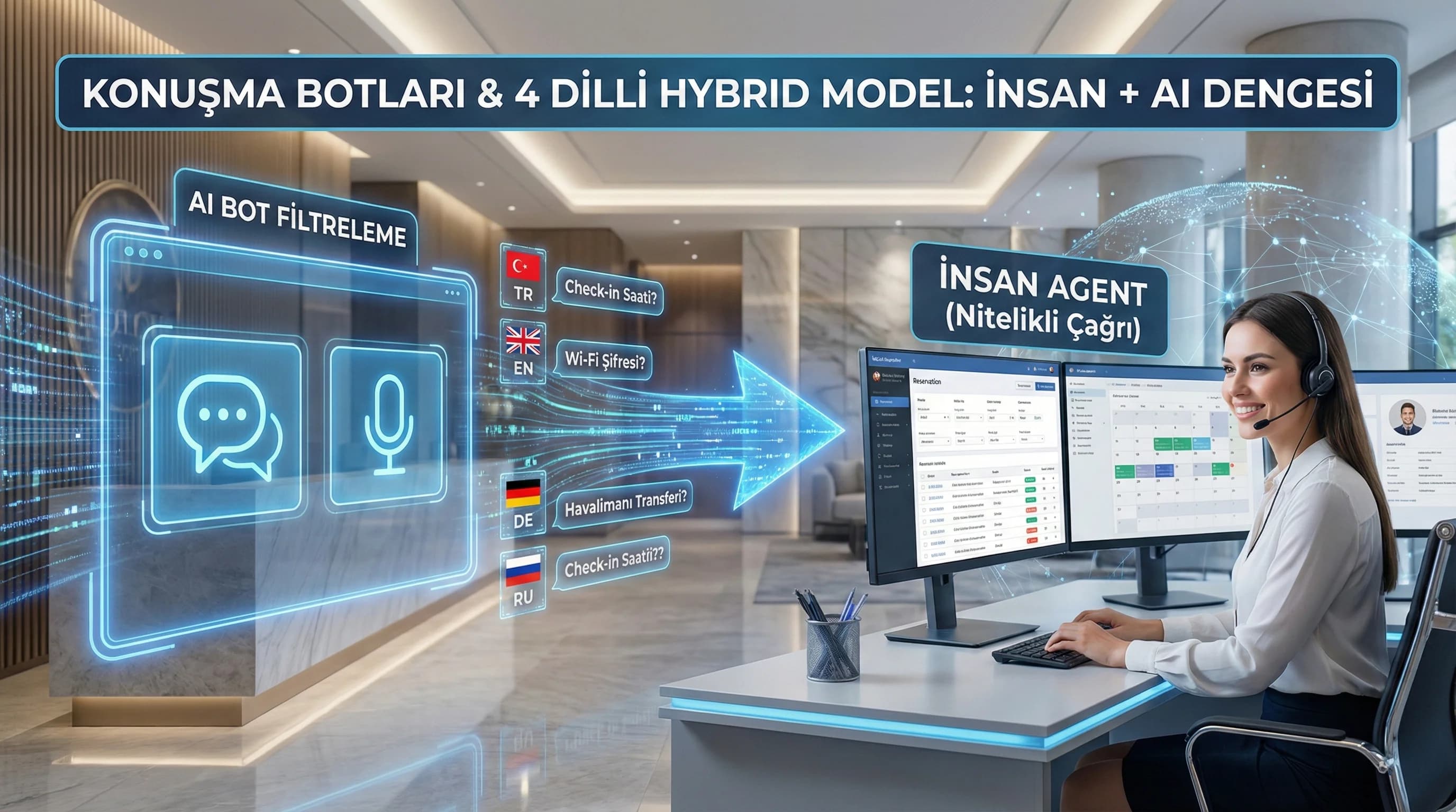 Konuşma Botları (Voicebot & Chatbot) ve 4 Dilli Hybrid Model: İnsan + AI Dengesi