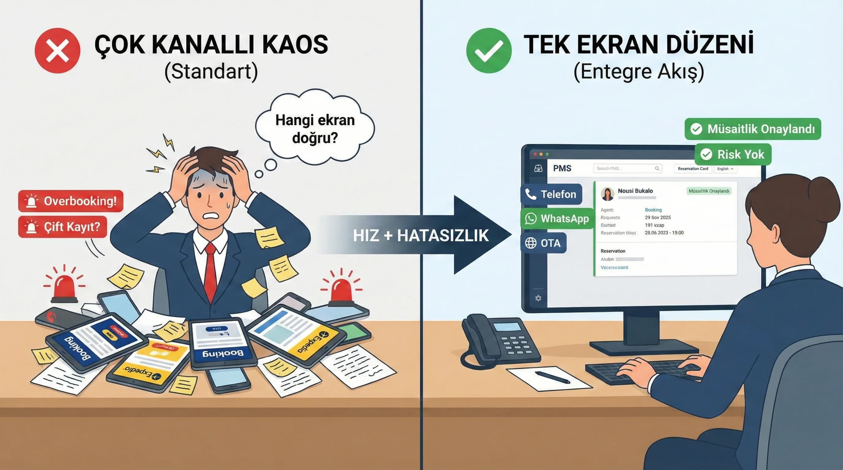 Çok kanallı rezervasyon baskısı, resort otelde tek ekran ihtiyacını vurgular