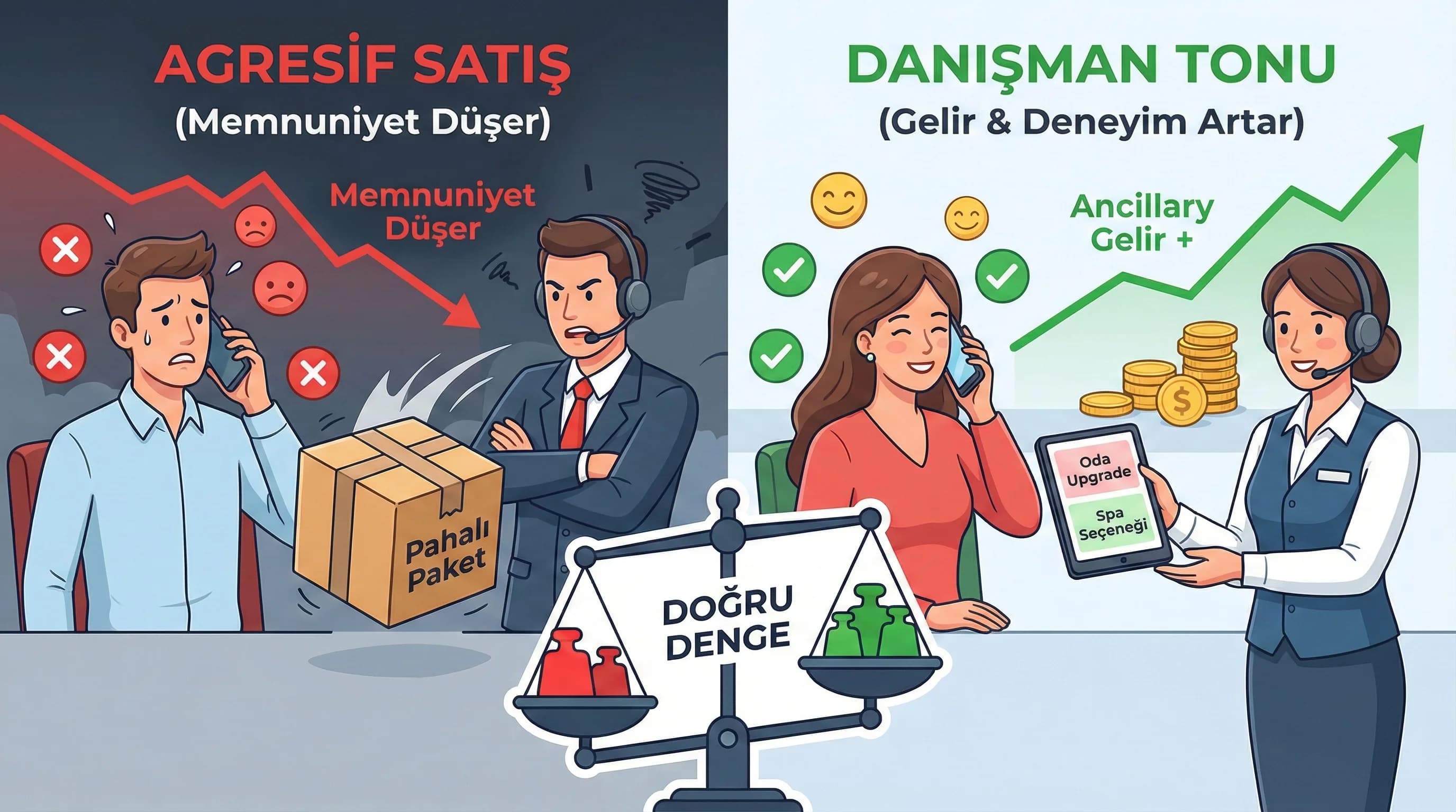 Misafir deneyimi ve gelir dengesi, otel çağrı merkezi konuşması bağlamında