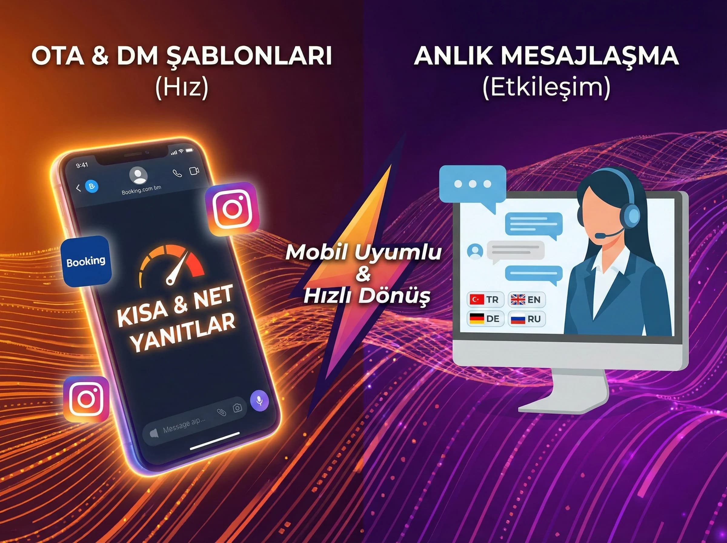 OTA ve DM şablonları bölümü başlangıcı, hızlı yanıt teması