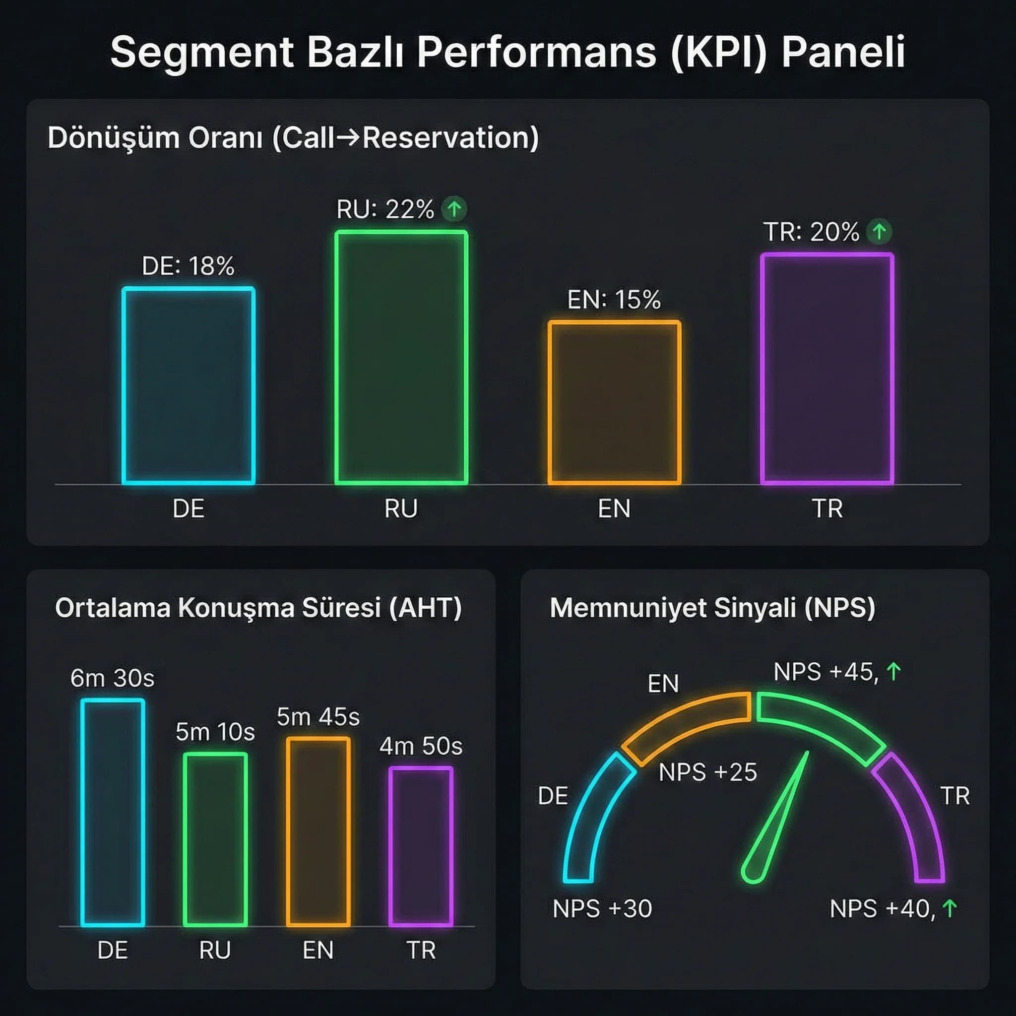 Segment KPI grafiği (yönlü)
