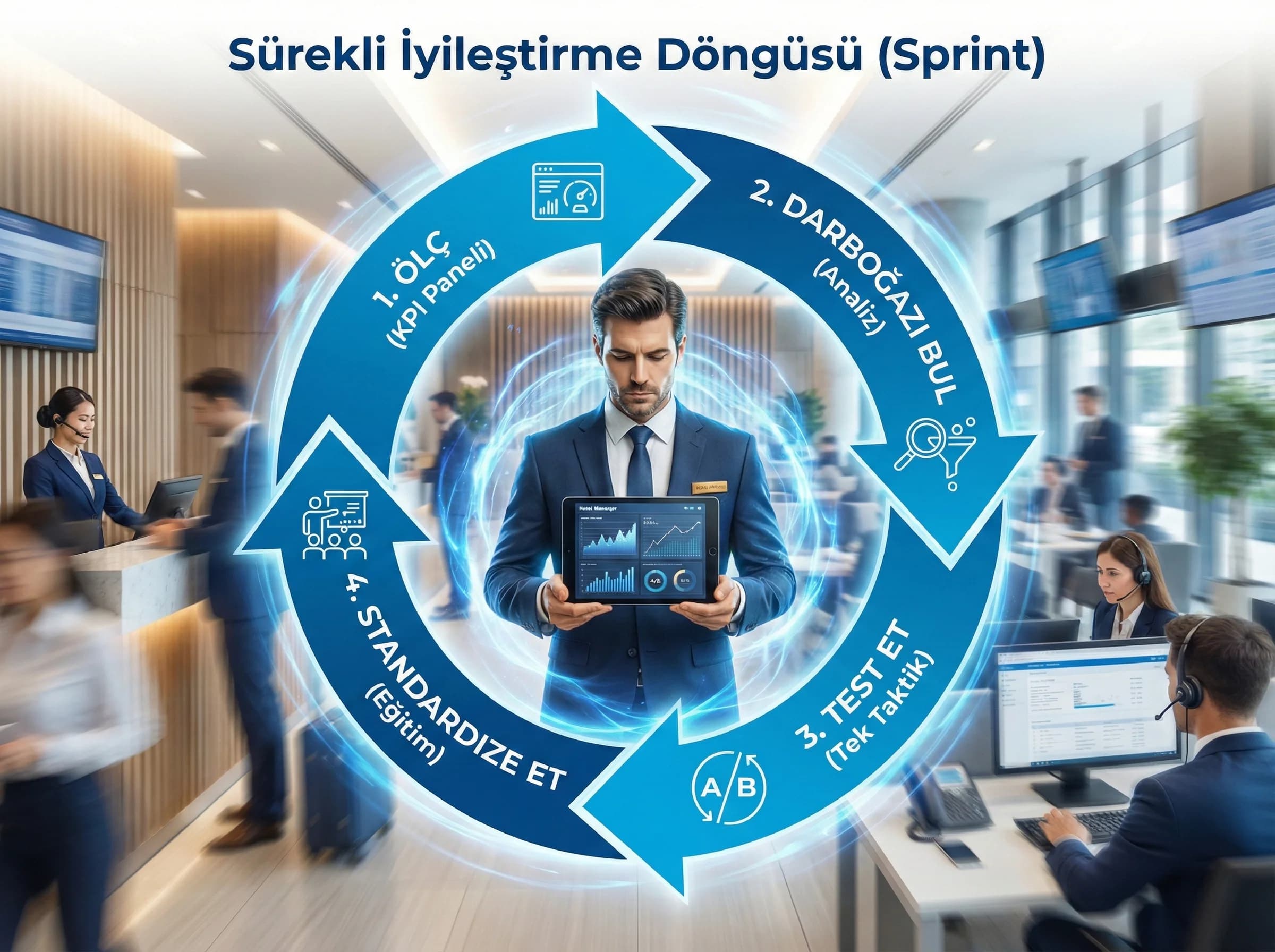 KPI panel mantığı + sprint yaklaşımı + otel bağlamı