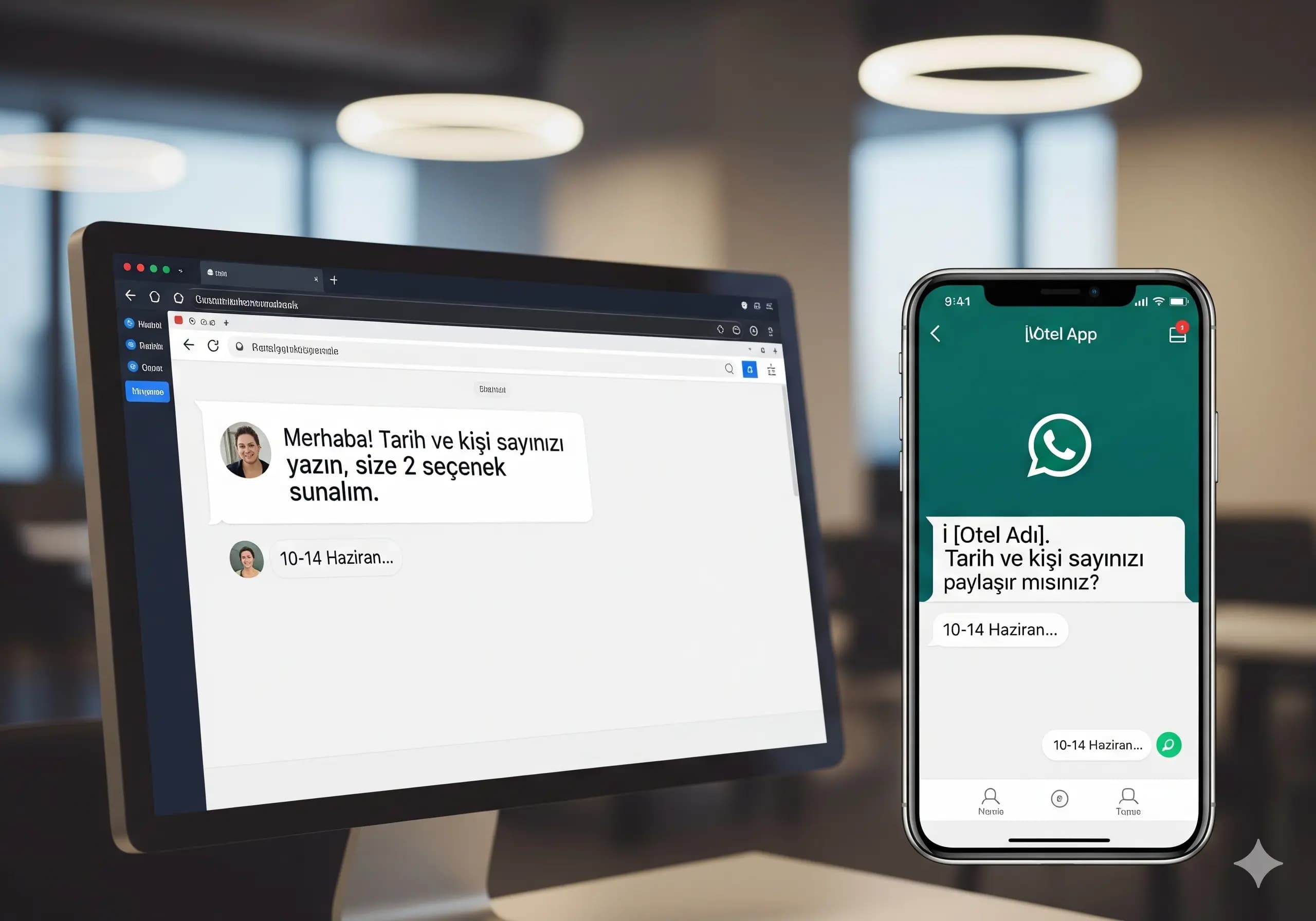 Karşılama mesajları ve ilk izlenim microcopy rehberi otel bağlam görseli