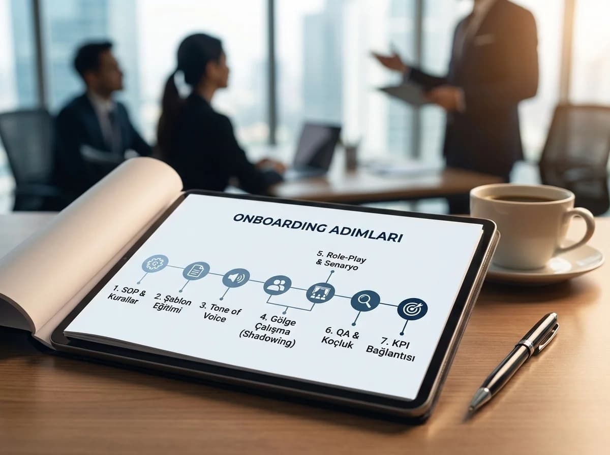 Onboarding adımlarını ve rol oyunlarını ayıran eğitim bölüm görseli