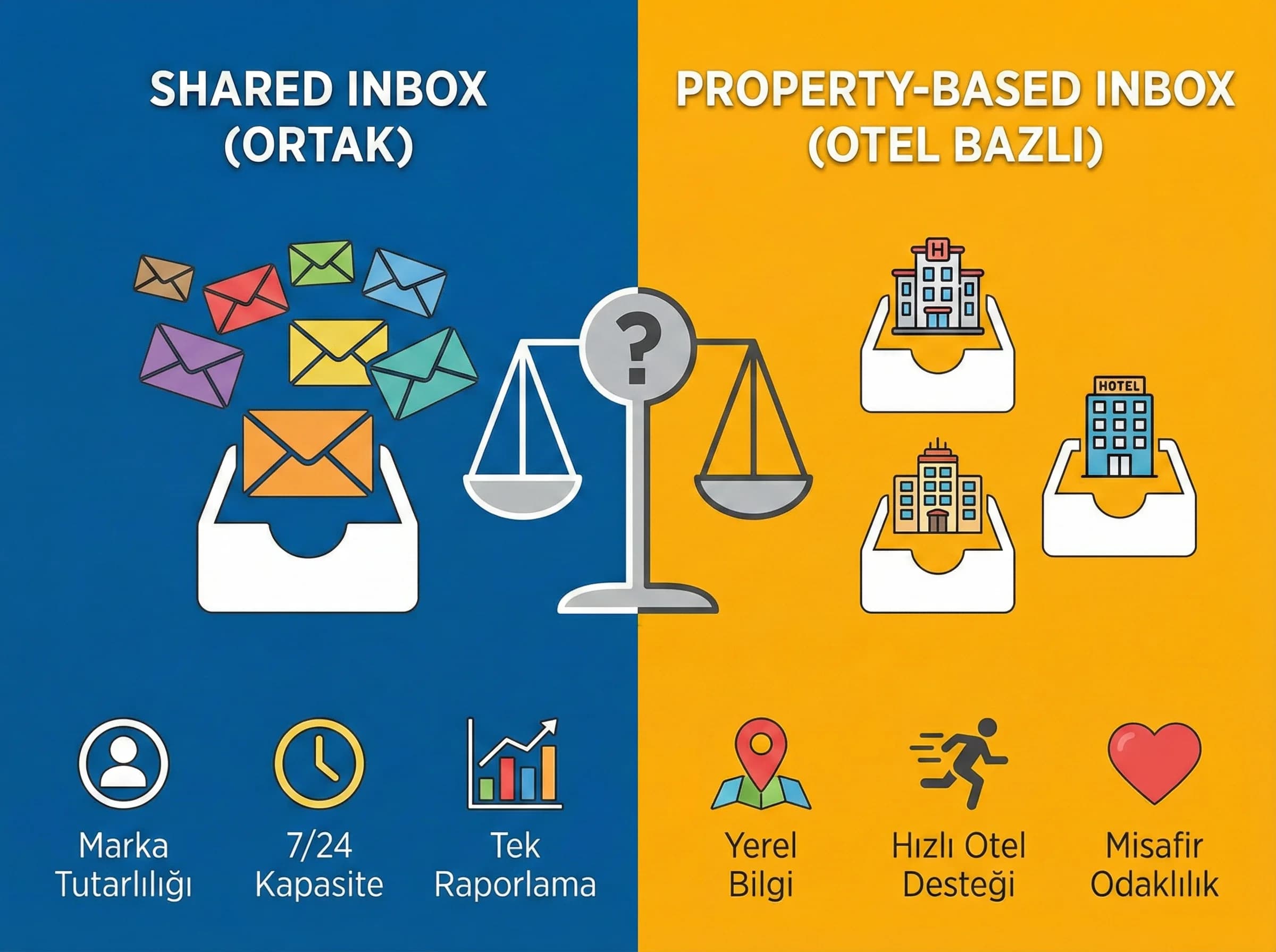 Shared inbox ve otel bazlı inbox kararını ayıran bölüm görseli