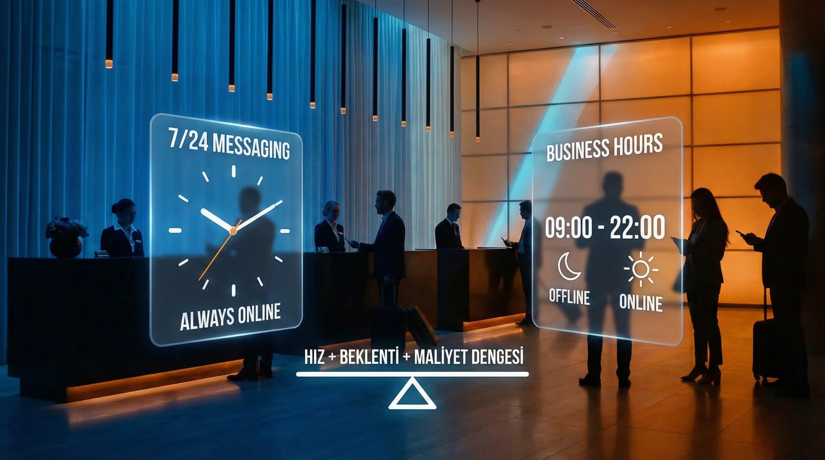 7/24 mü, Belirli Saat mi? Otel Mesaj Yönetiminde Online/Offline Modeller