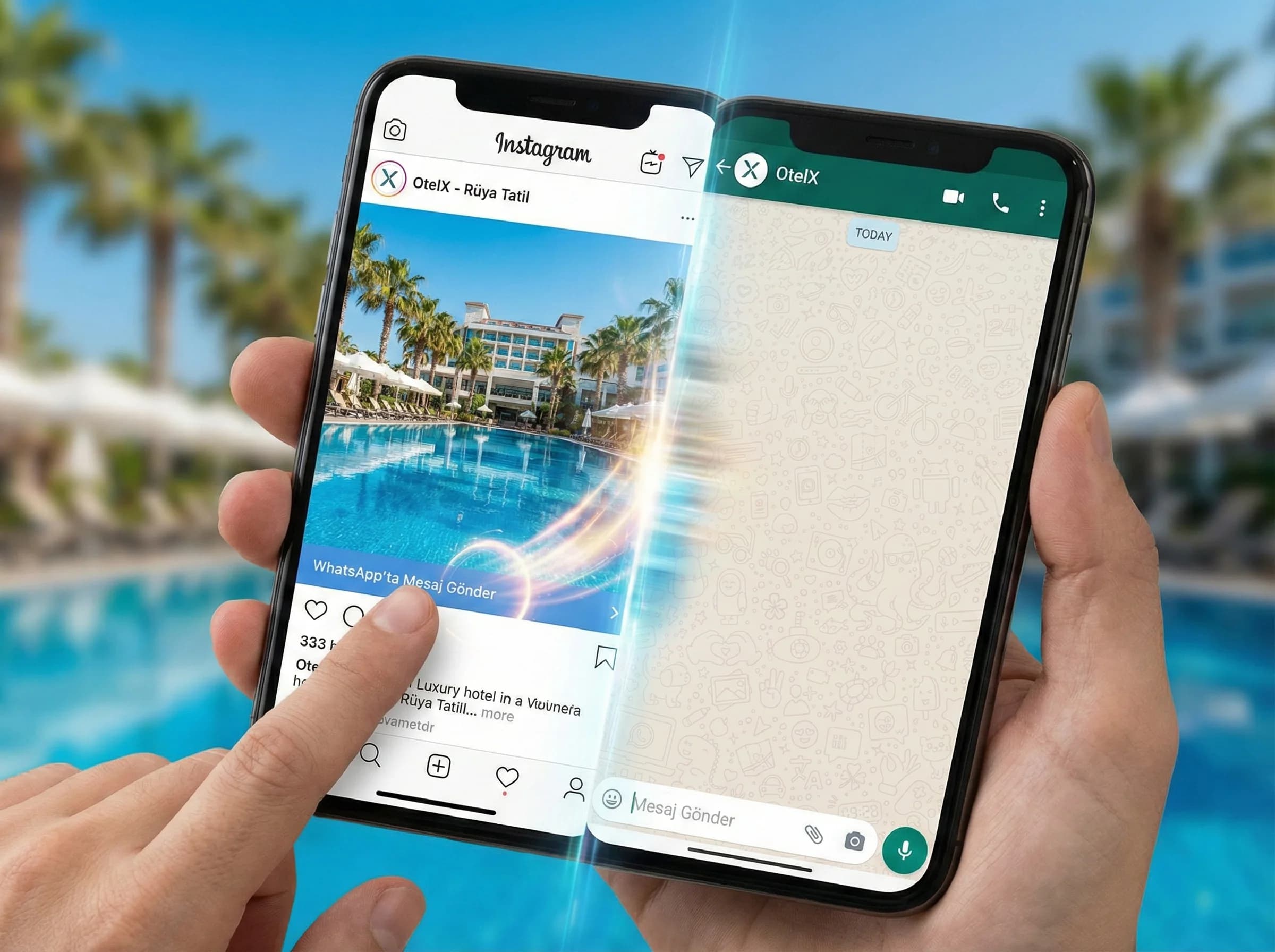 Reklamdan WhatsApp’a sohbet başlatma akışını ayıran bölüm görseli