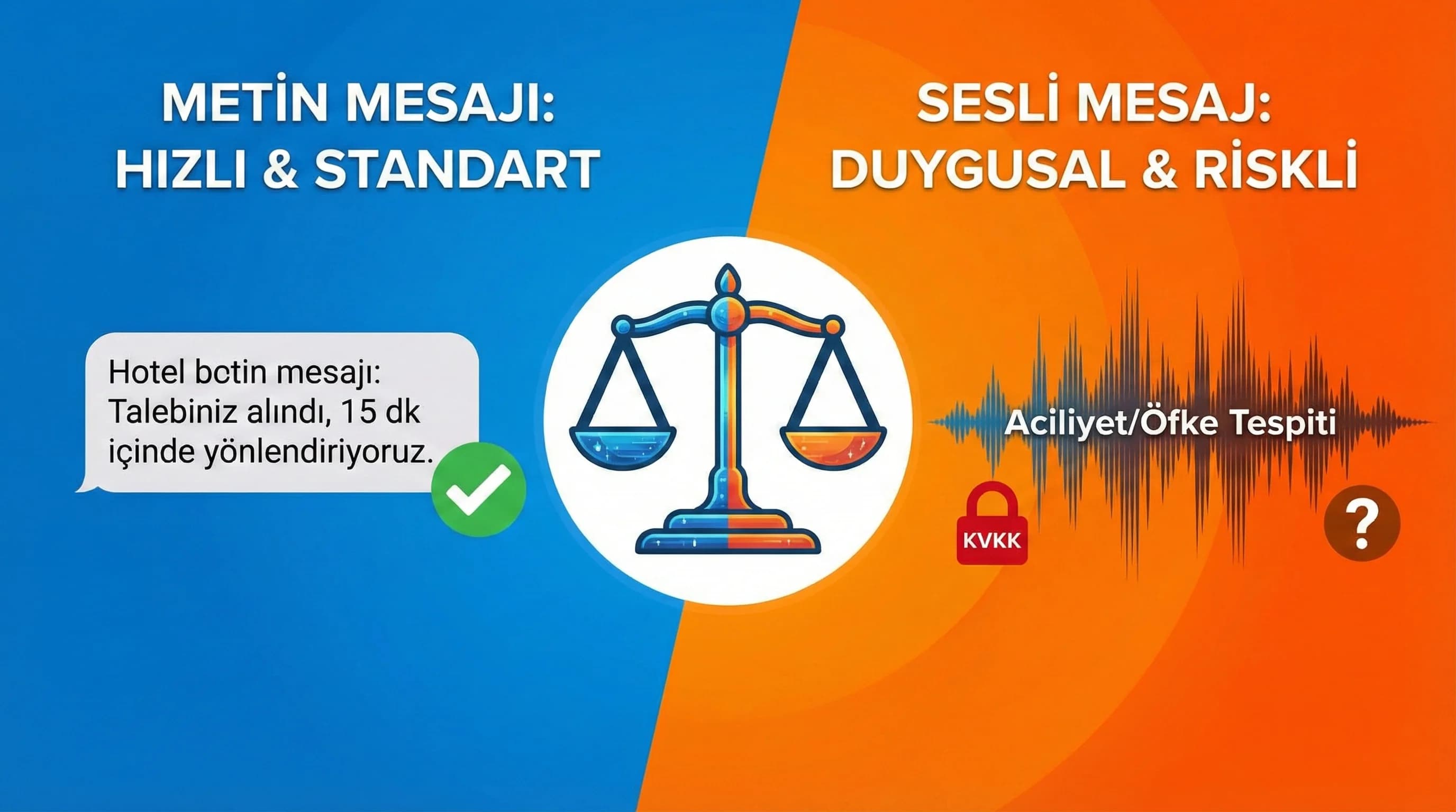 Metin ve sesli mesaj farkı + doğru okuma + otel bağlamı