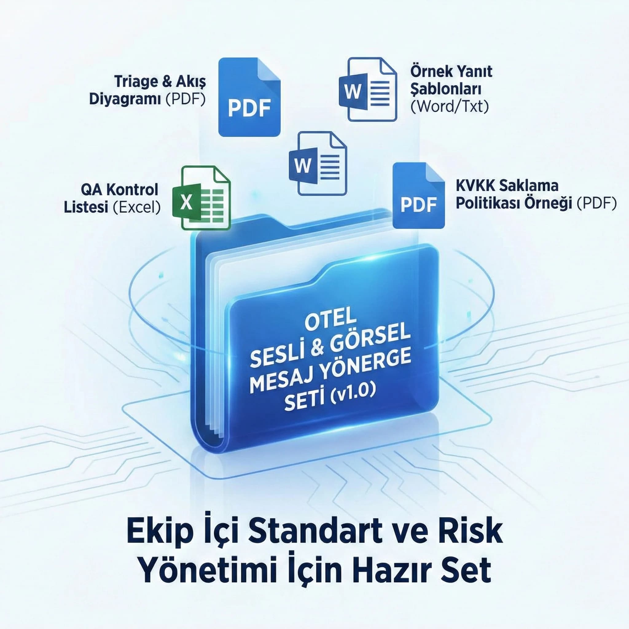 Yönerge şablonu + örnek yanıtlar + akış diyagramı + otel eğitim çıktısı