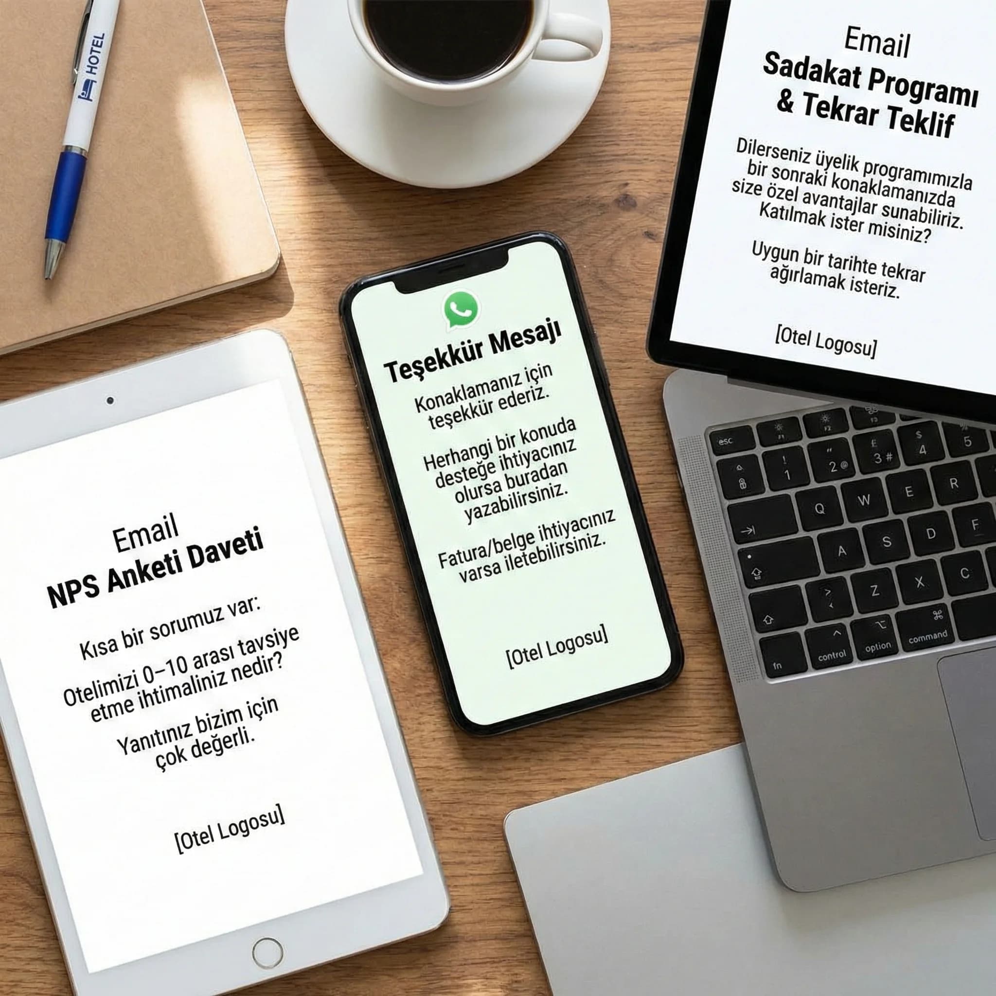 Örnek mesaj ekranları amacı teşekkür NPS yorum sadakat akışı