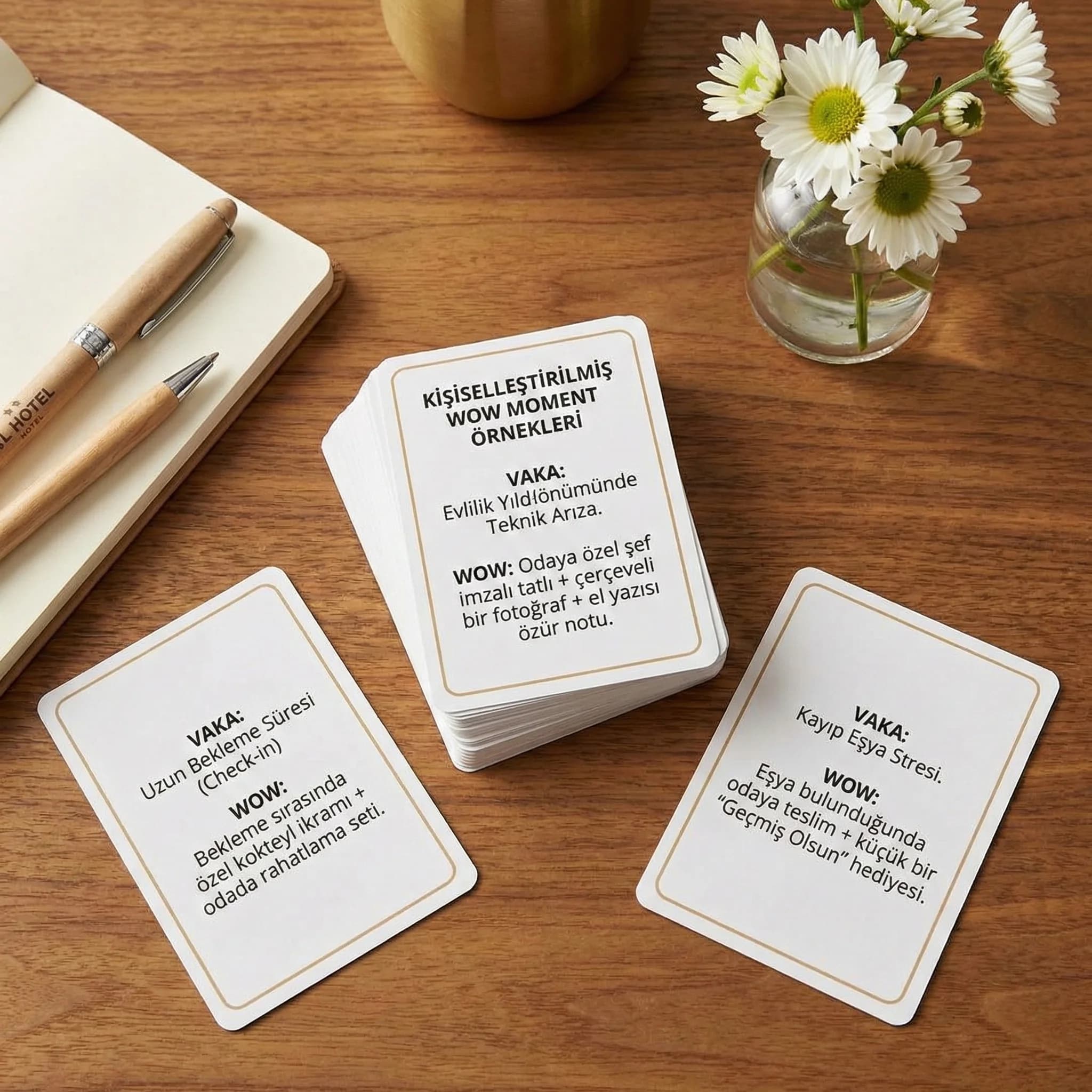 Wow moment örnekleri kartı amacı kişiselleştirilmiş jest tasarımı otel bağlamı