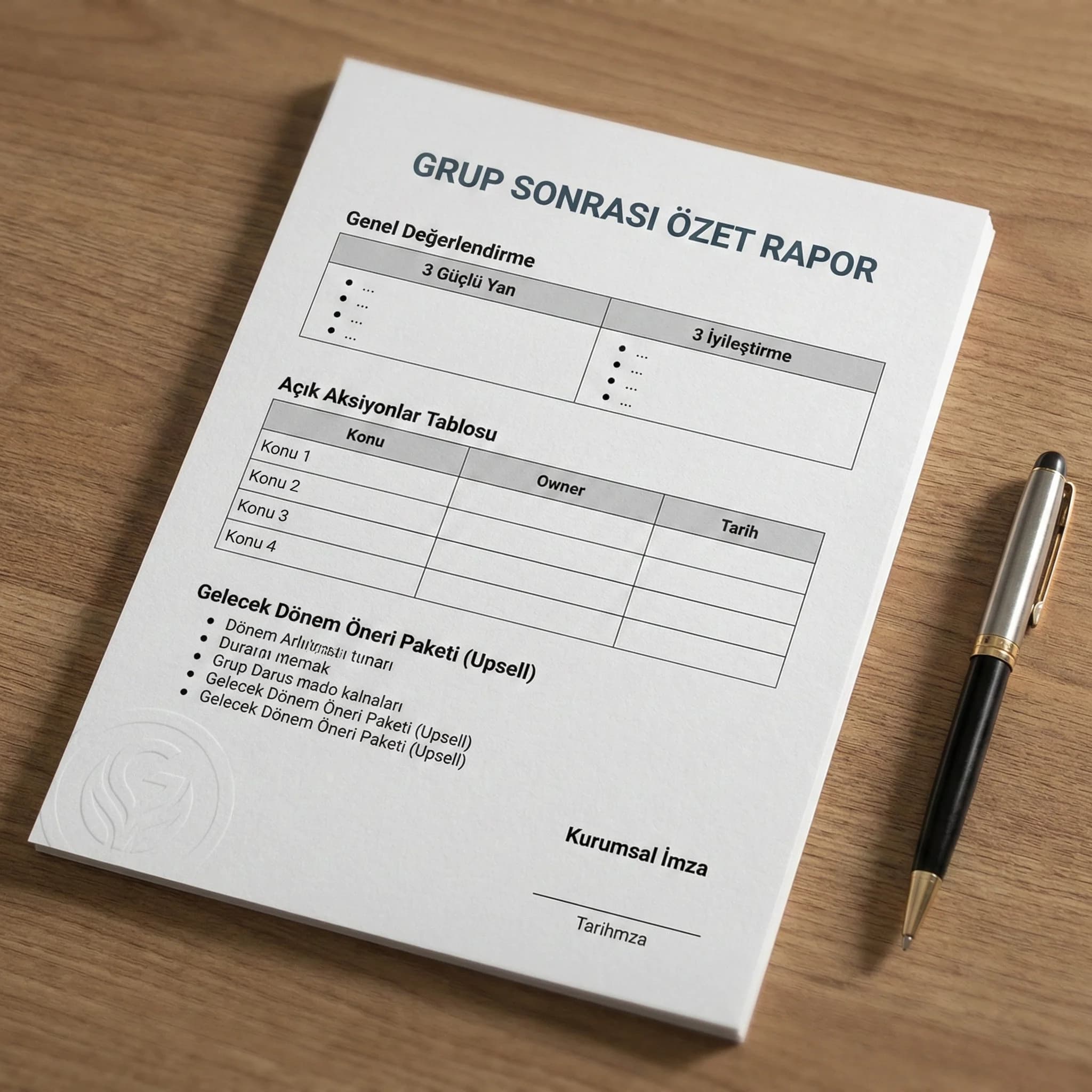 Özet rapor örneği amacı firma ve acente iletişimi otel bağlamı