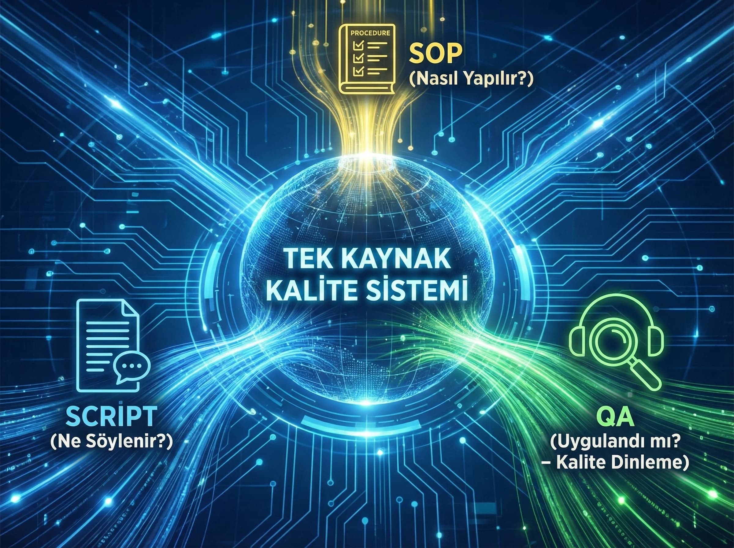Script SOP QA entegrasyonu bölümü amacı tek kaynak kalite sistemi