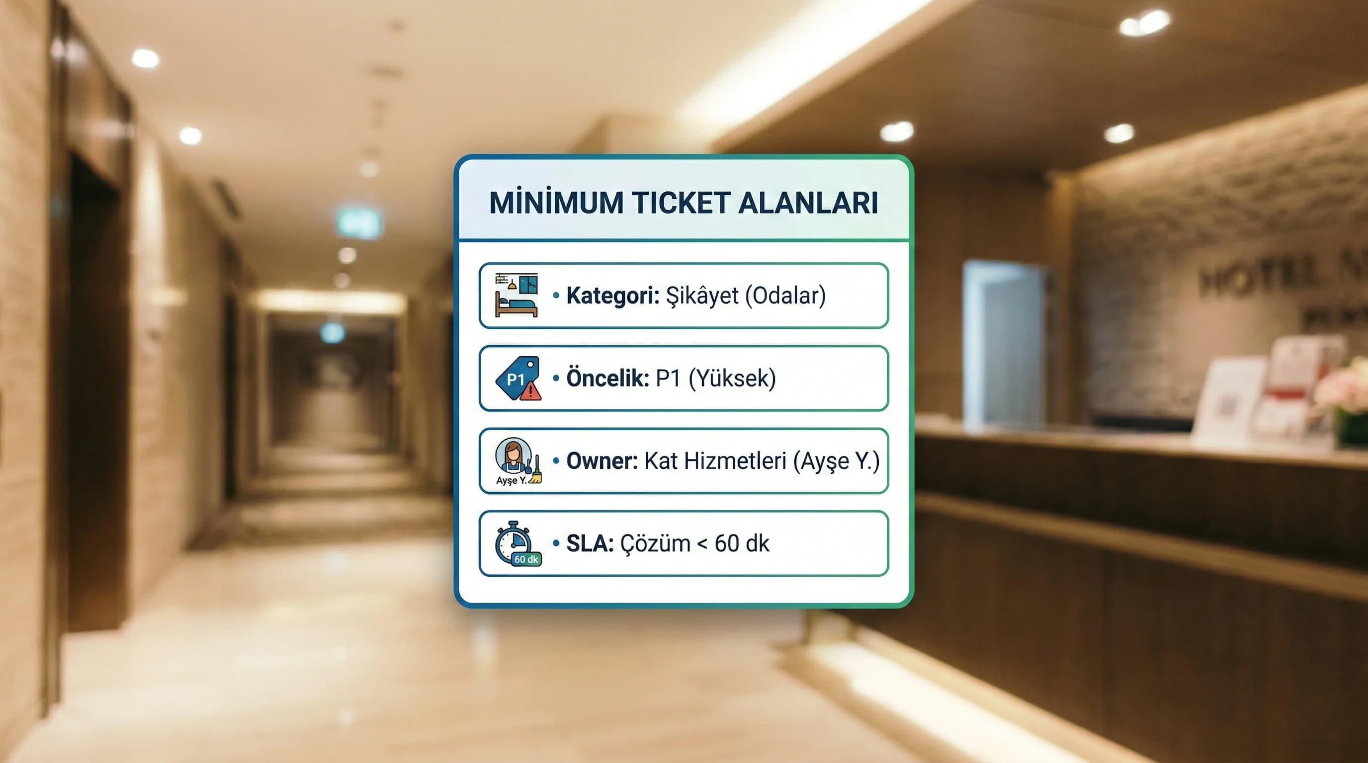 Ticket alanları amacı owner ve SLA ile satış sonrası takibi standartlaştırma