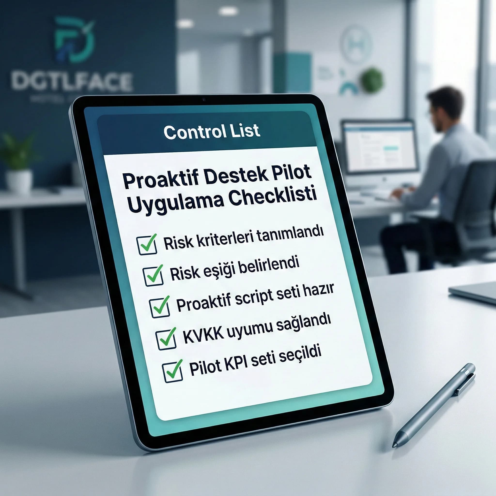 Proaktif destek checklisti amacı riskli misafir için teyit ve notlama otel bağlamı