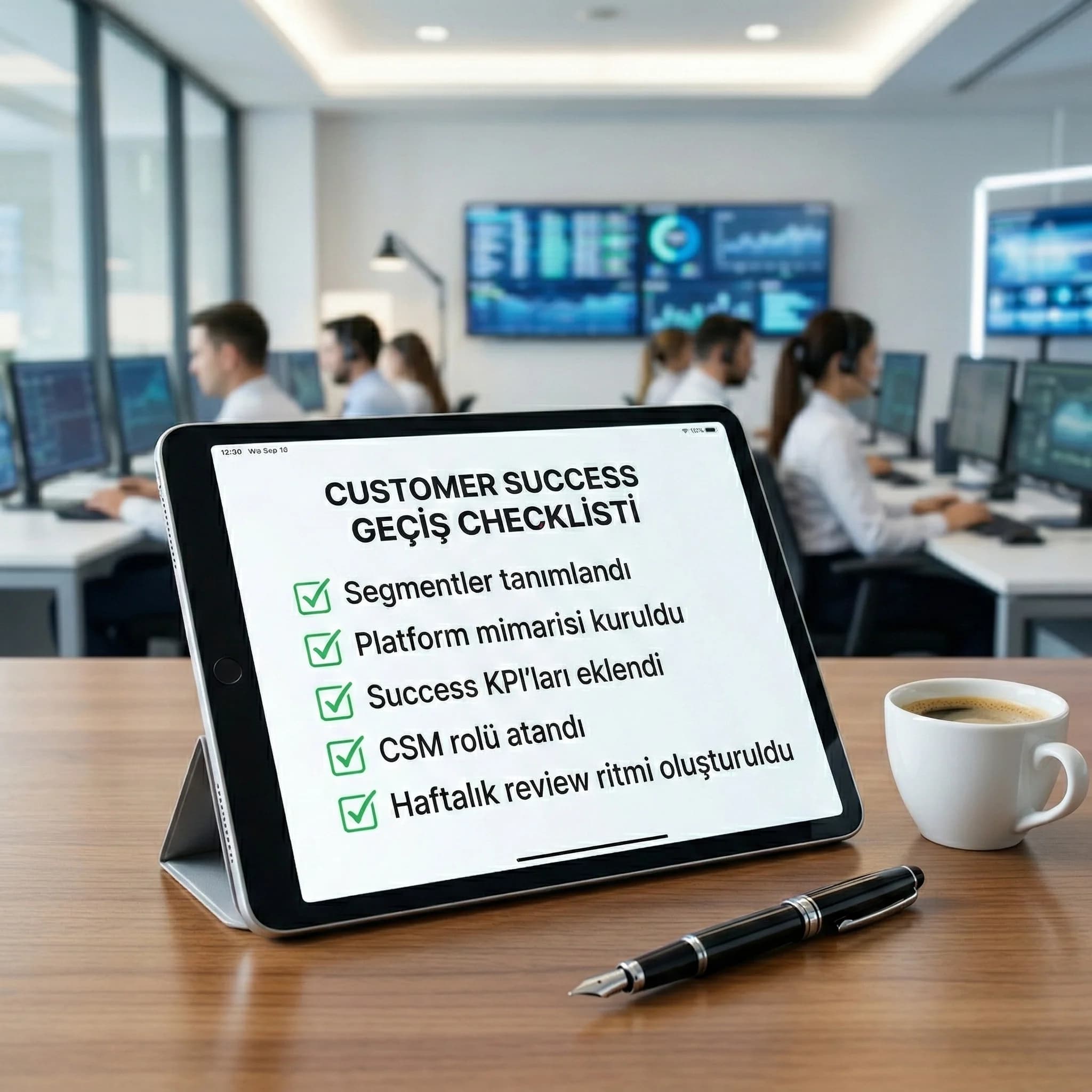 Customer success geçiş checklisti amacı segment hedef KPI organizasyon otel bağlamı