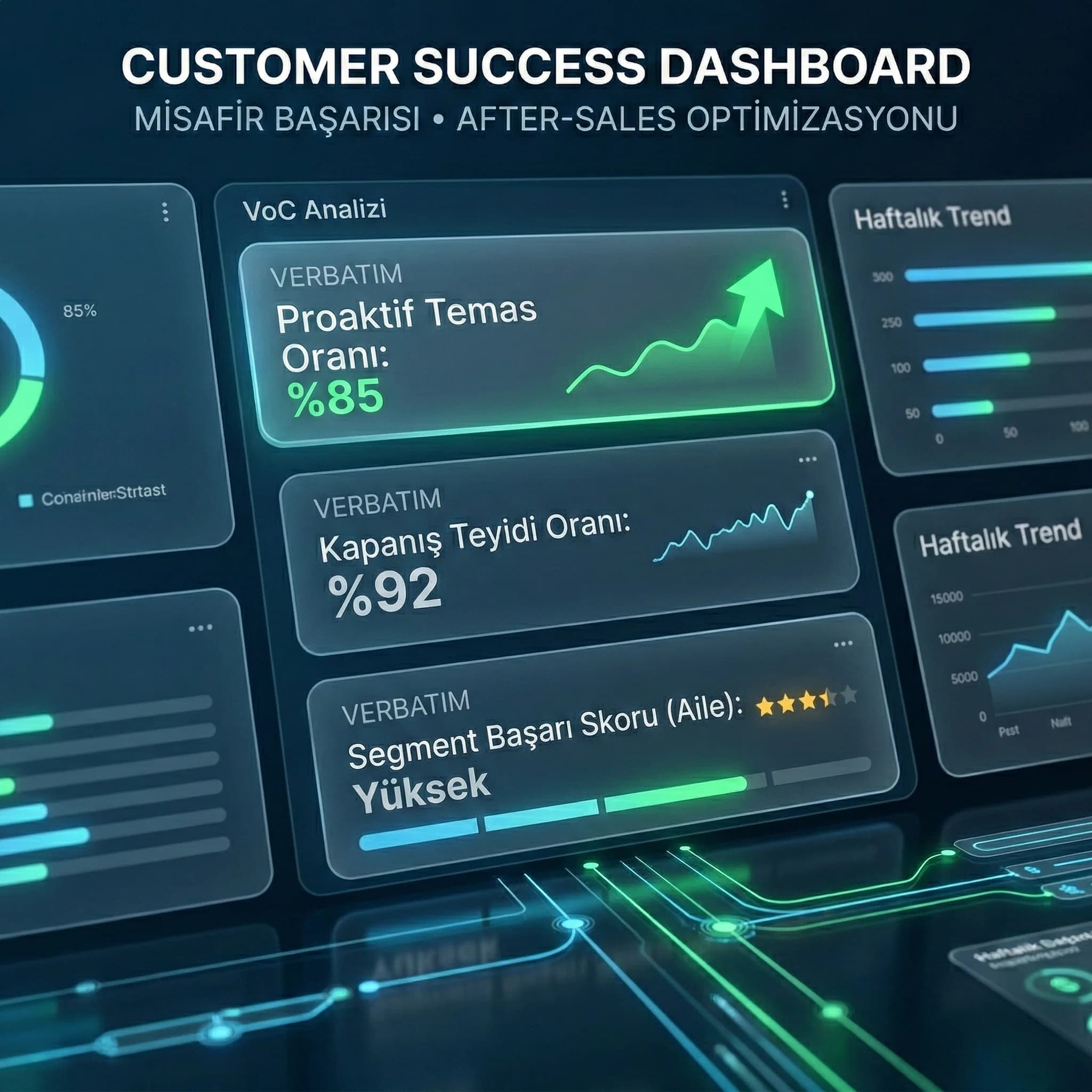 Customer success KPI kartları amacı misafir başarısını ölçmek otel bağlamı