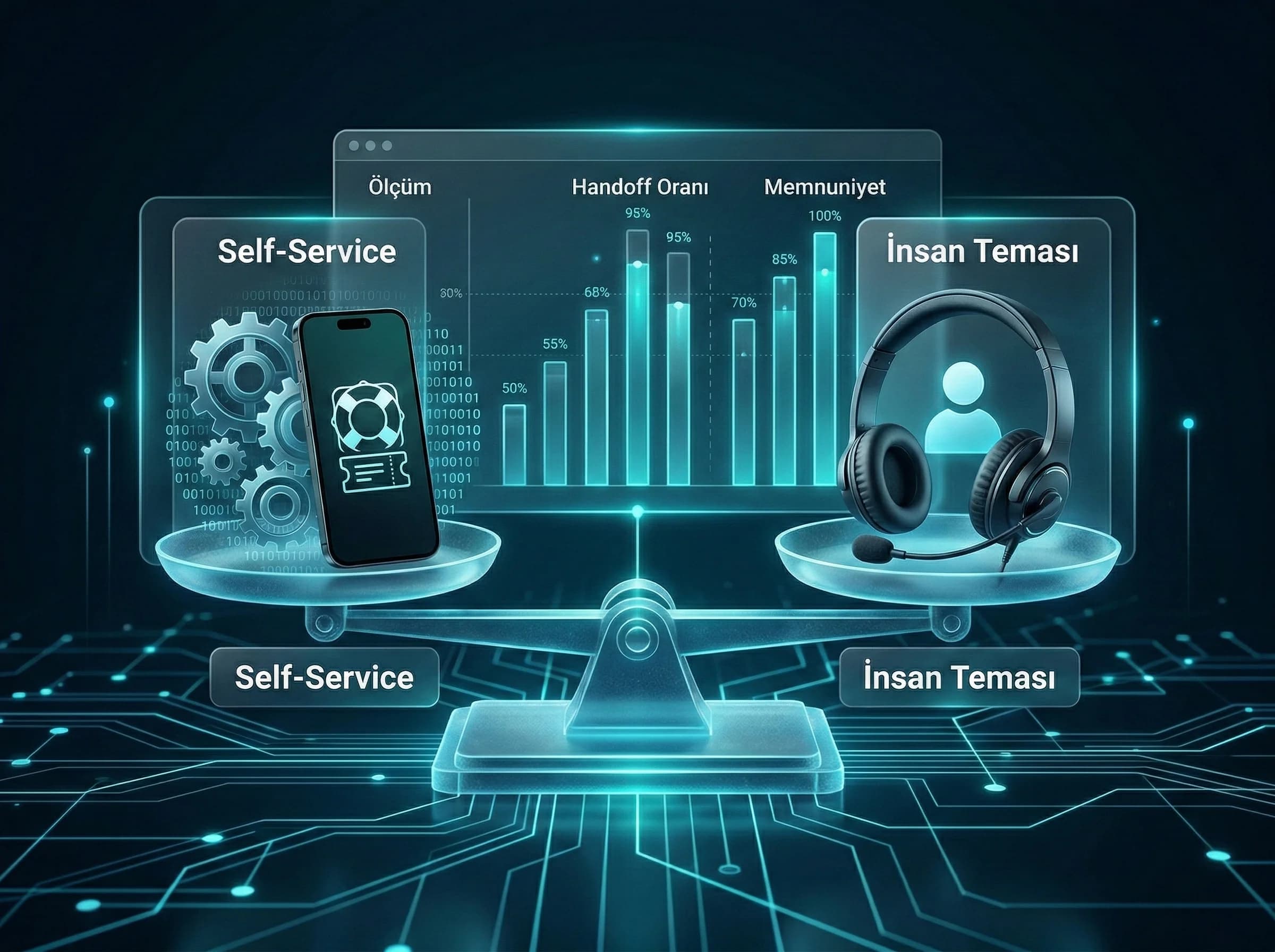 Handoff ve ölçüm bölümü amacı self-service çağrı merkezi dengesi otel bağlamı