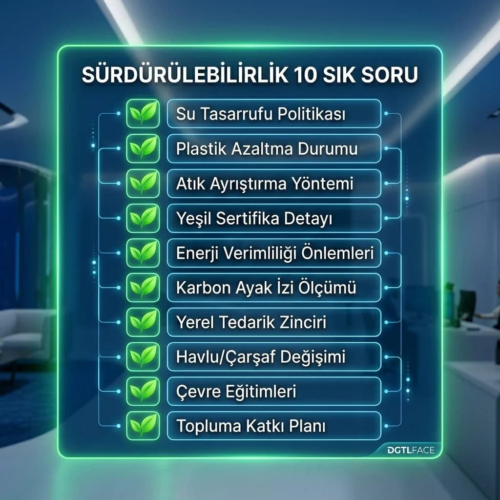 Sürdürülebilirlik 10 sık soru checklisti amacı satış sonrası ESG iletişimi otel bağlamı