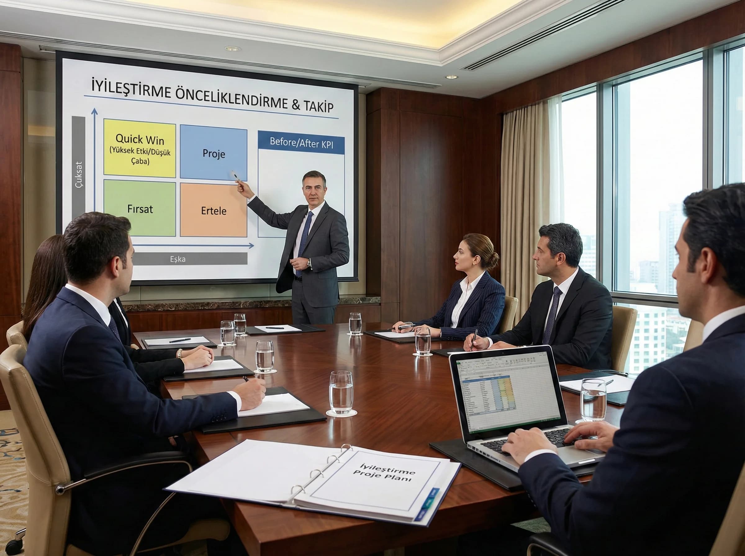 Önceliklendirme ve before after takip, süreç iyileştirme geçiş görseli