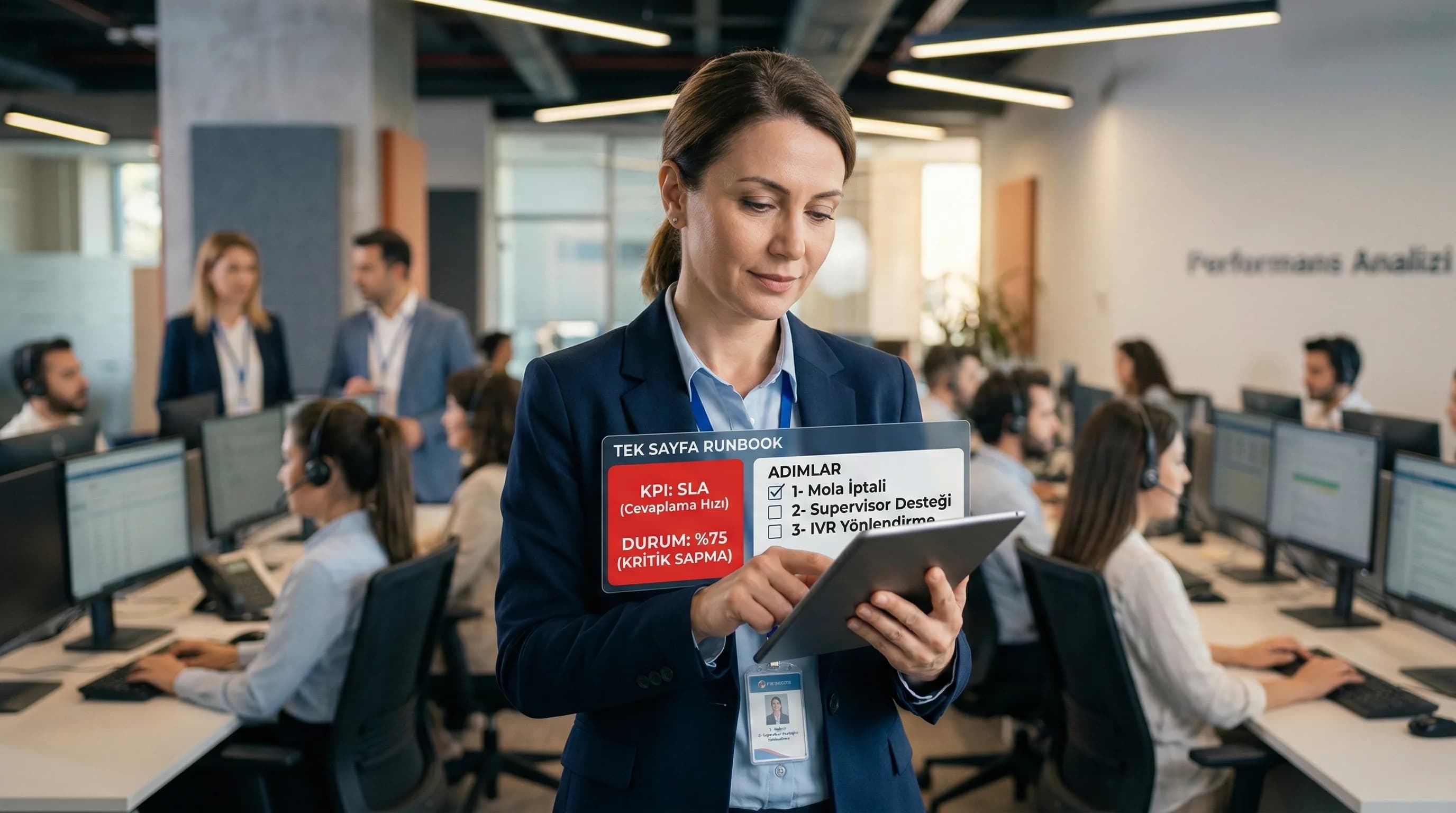 KPI eşik ve aksiyon tablosu örneği, vardiya lideri için tek sayfa runbook