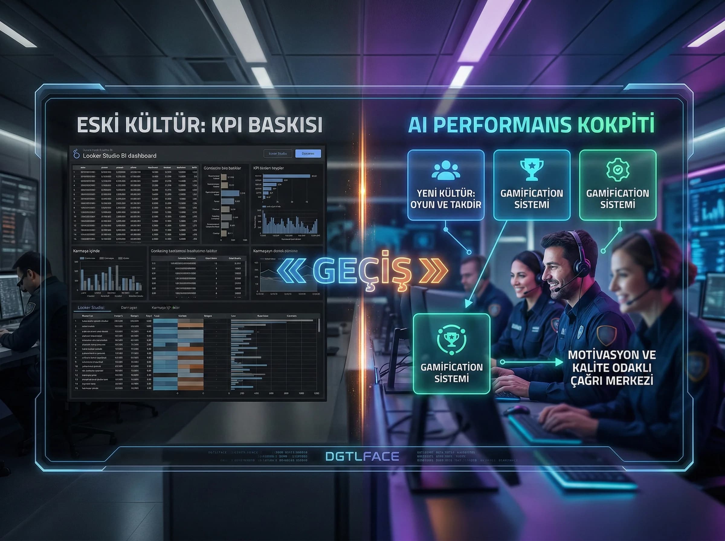 Gamification motivasyon ve kalite odaklı kültür, çağrı merkezi geçiş görseli