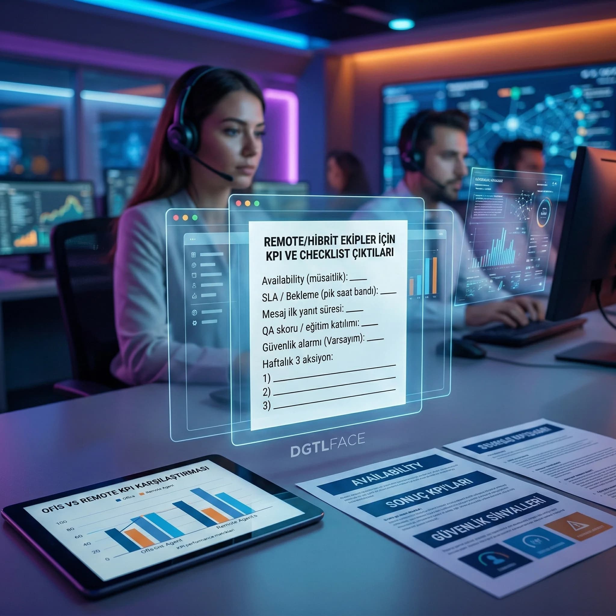 Remote KPI şablonu ve karşılaştırma grafiği çıktıları, yöneticiler için deliverables