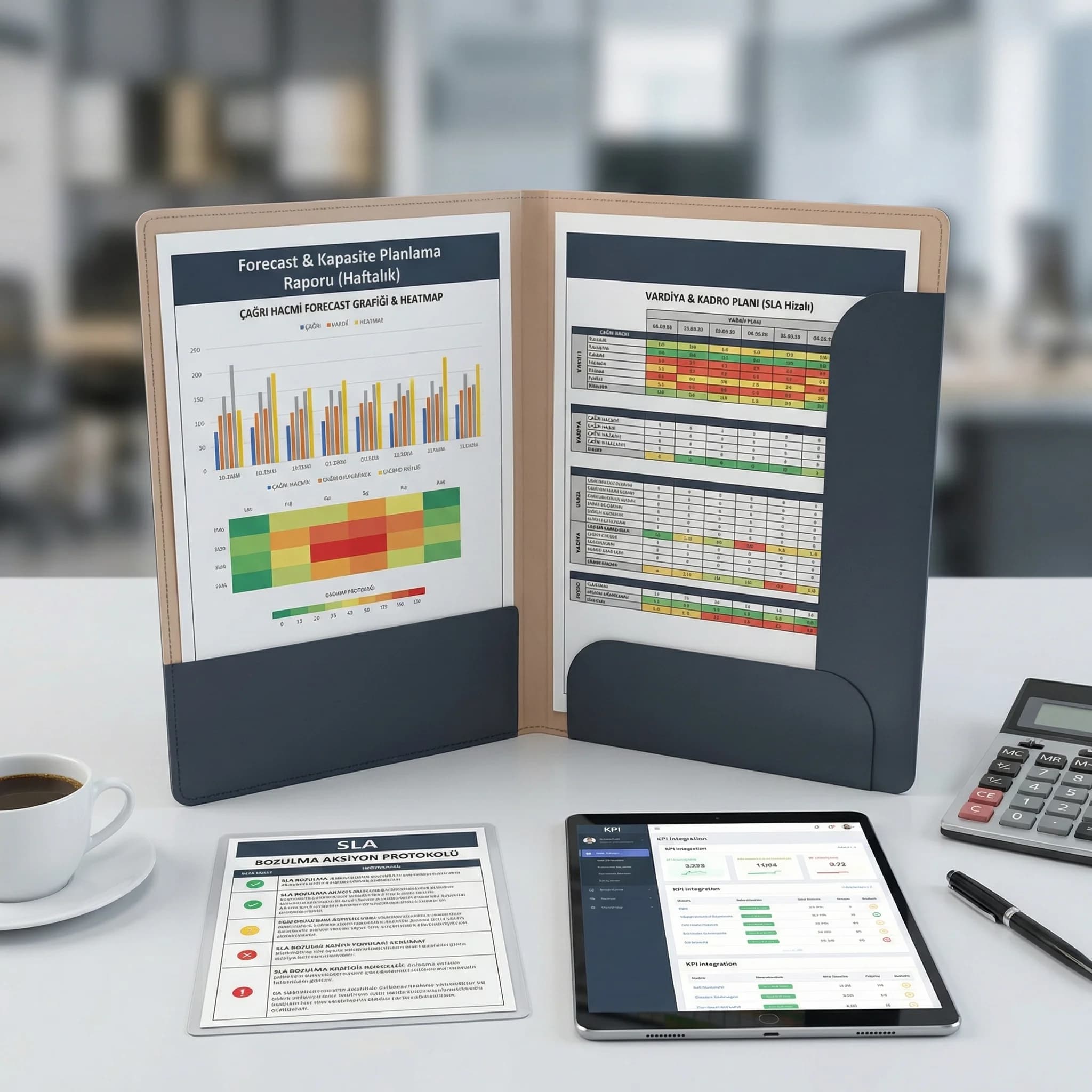 Forecast heatmap vardiya planı ve KPI entegrasyonu çıktıları, operasyon deliverables